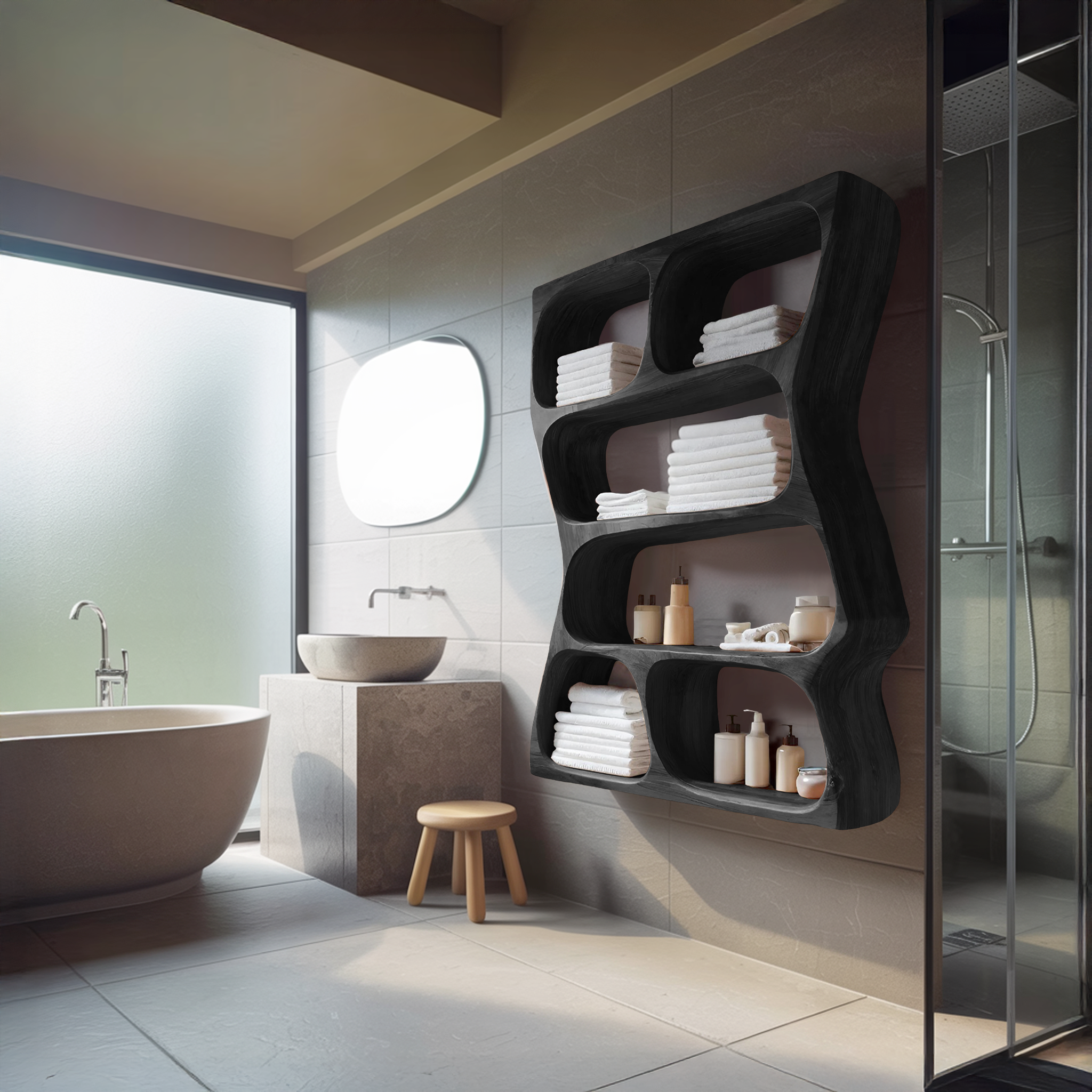 Modern Wall Mounted Bathroom Shelf For Bathroom Decor RTTHHNBAS006