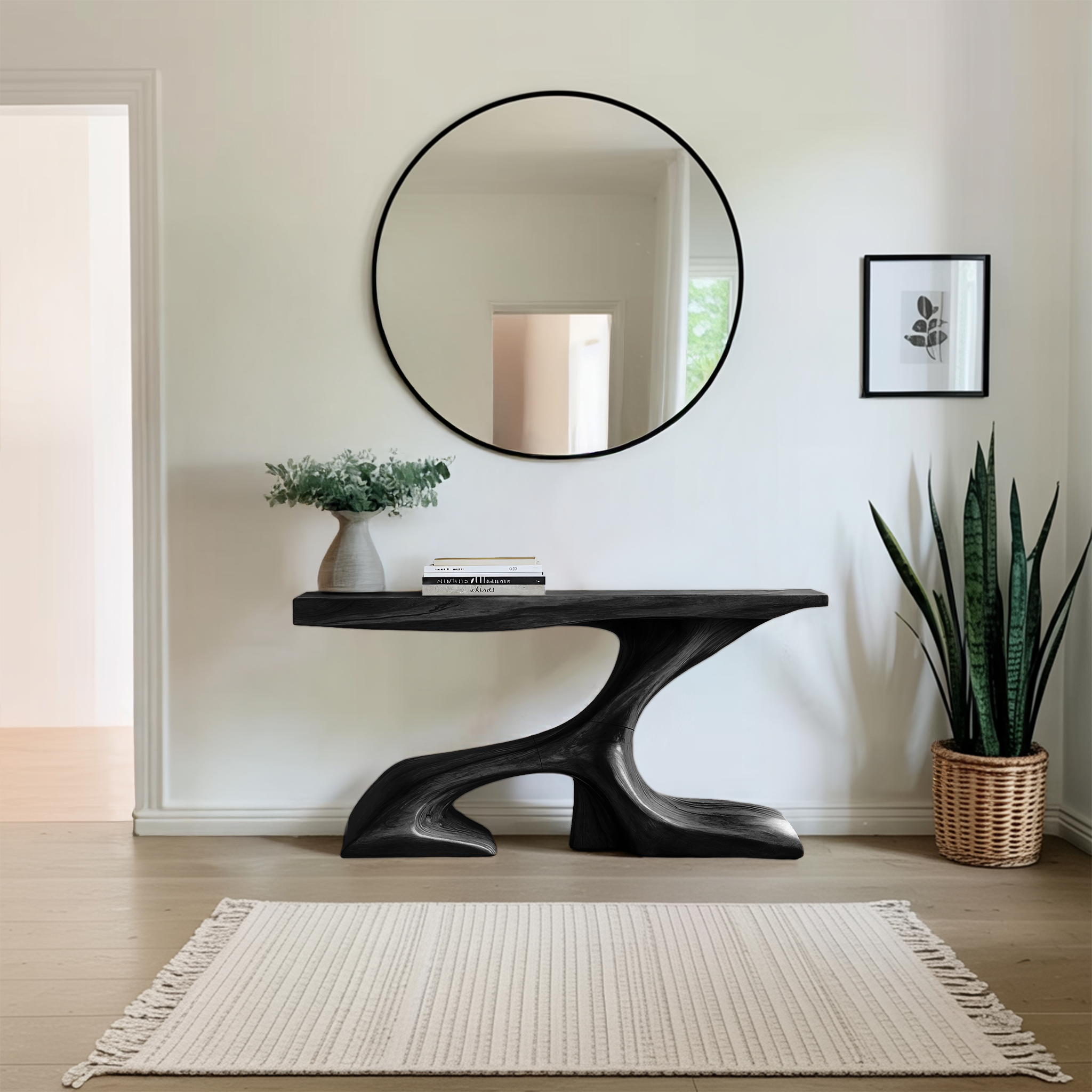 Rustic Solid Wood Console Table For Modern Entryway SILDTTRCS041