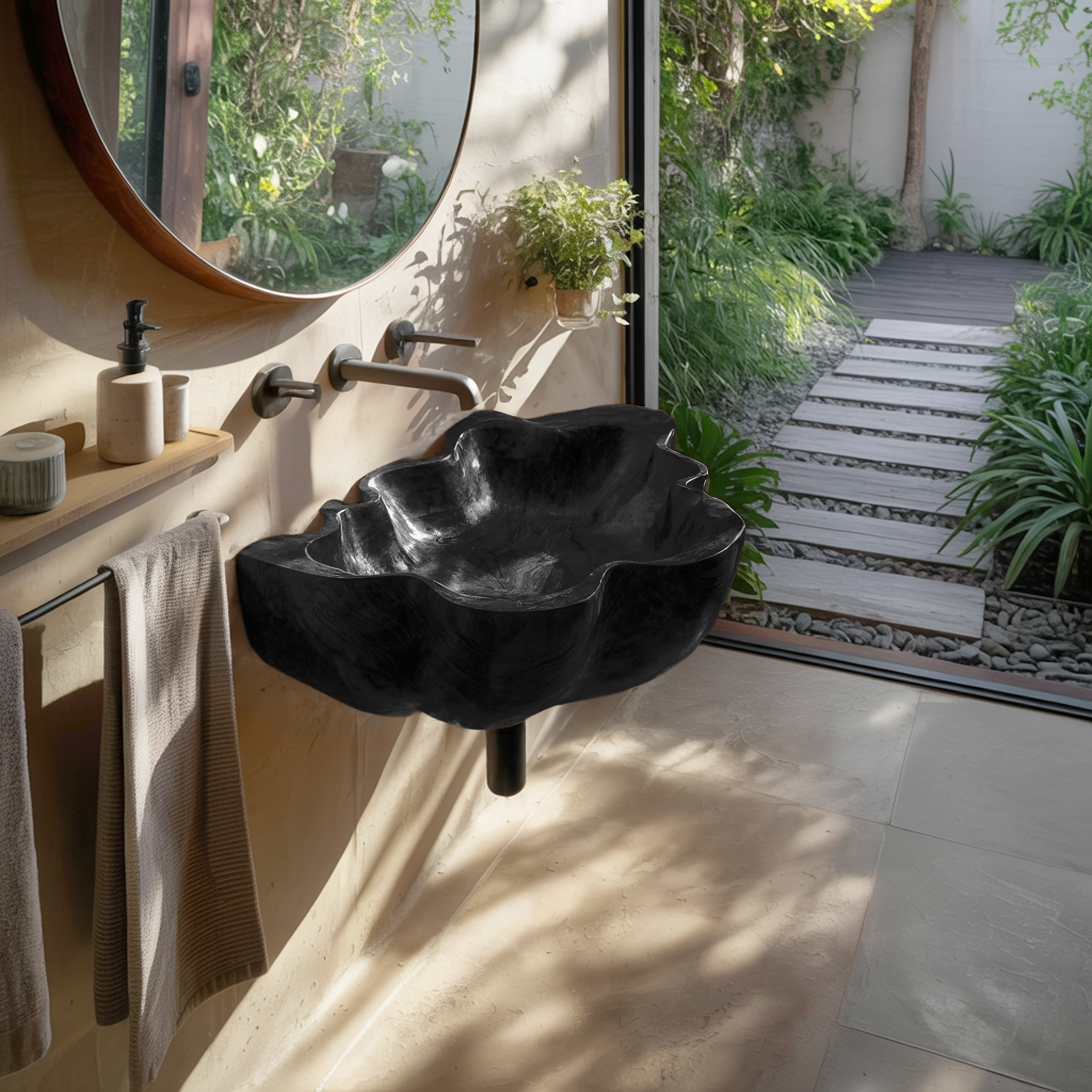 Handcrafted Live Edge Wood Basin For Unique Bedroom Vanity Decor SILDTTRVS034