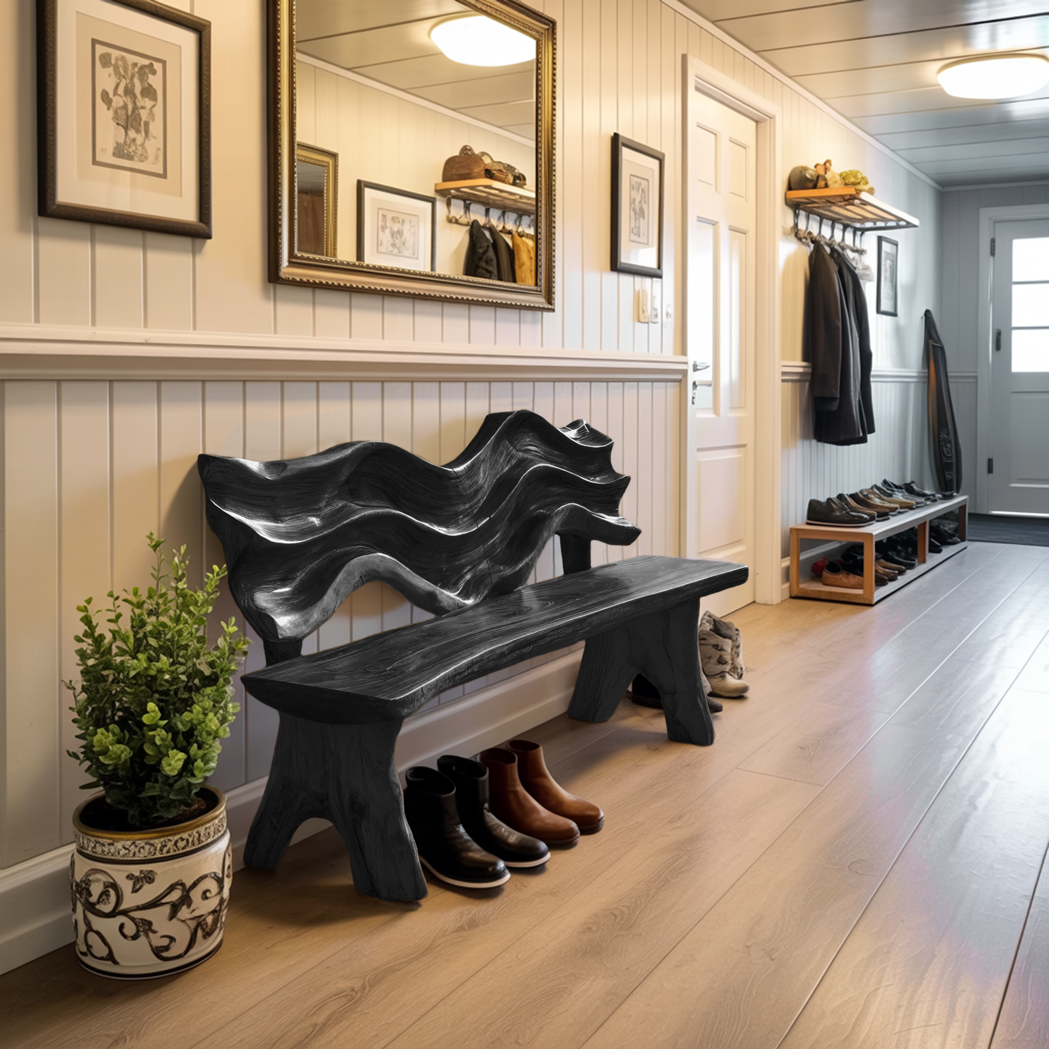 Rustic Live Edge Bench For Entryway Accent Seating SILDTTRBEN033