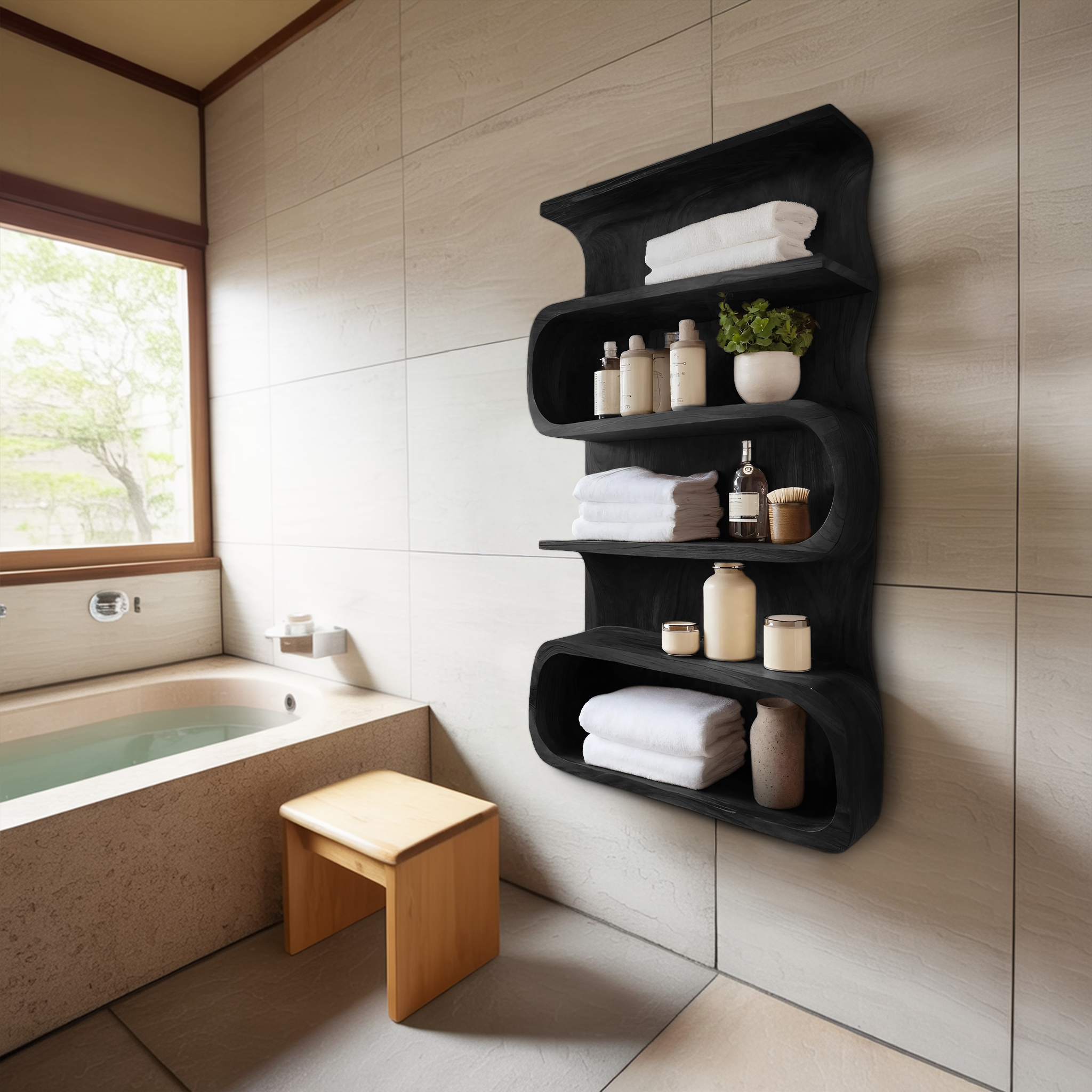 Modern Wall Shelf For Bathroom Interior RTTHHNBAS005