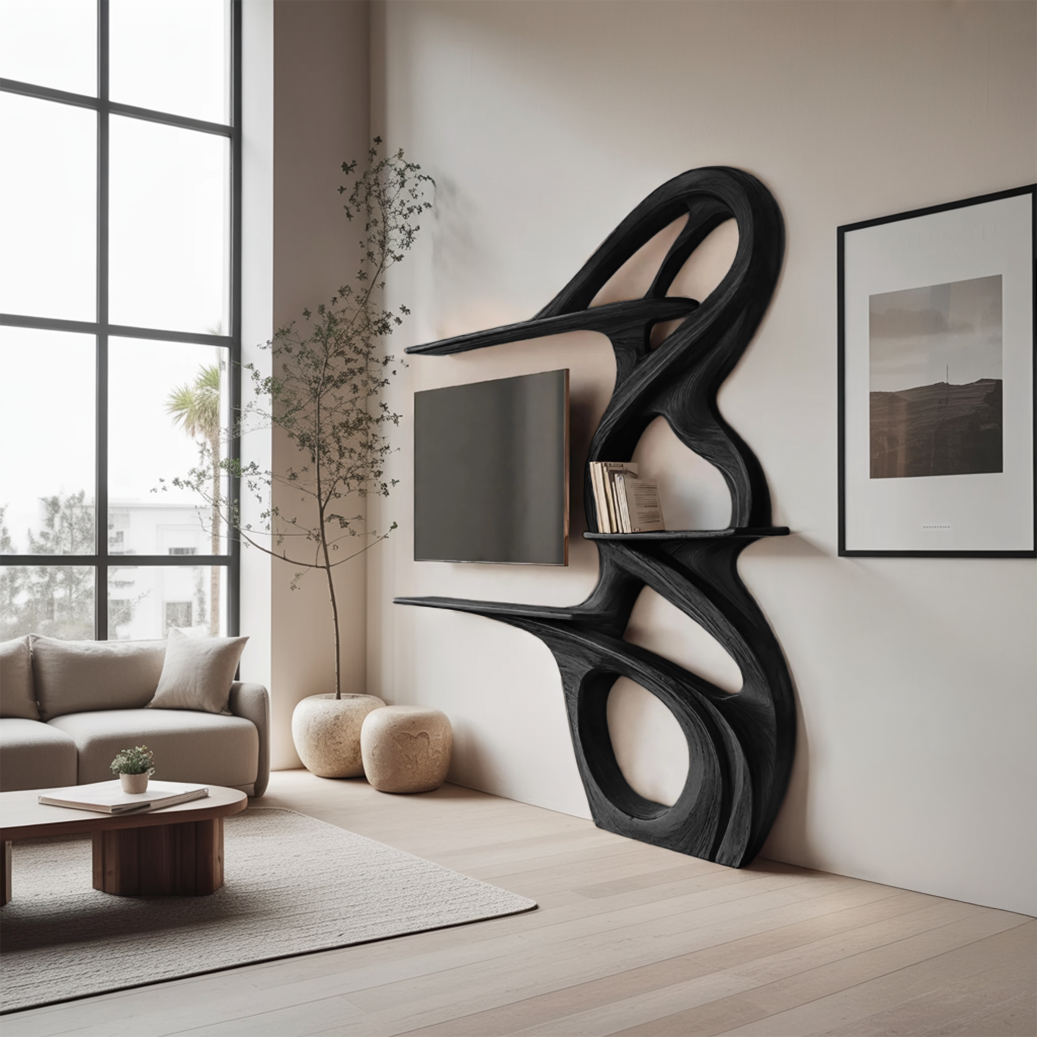 Minimalist TV Shelf Floating For Home Interior SITHHNTVC047