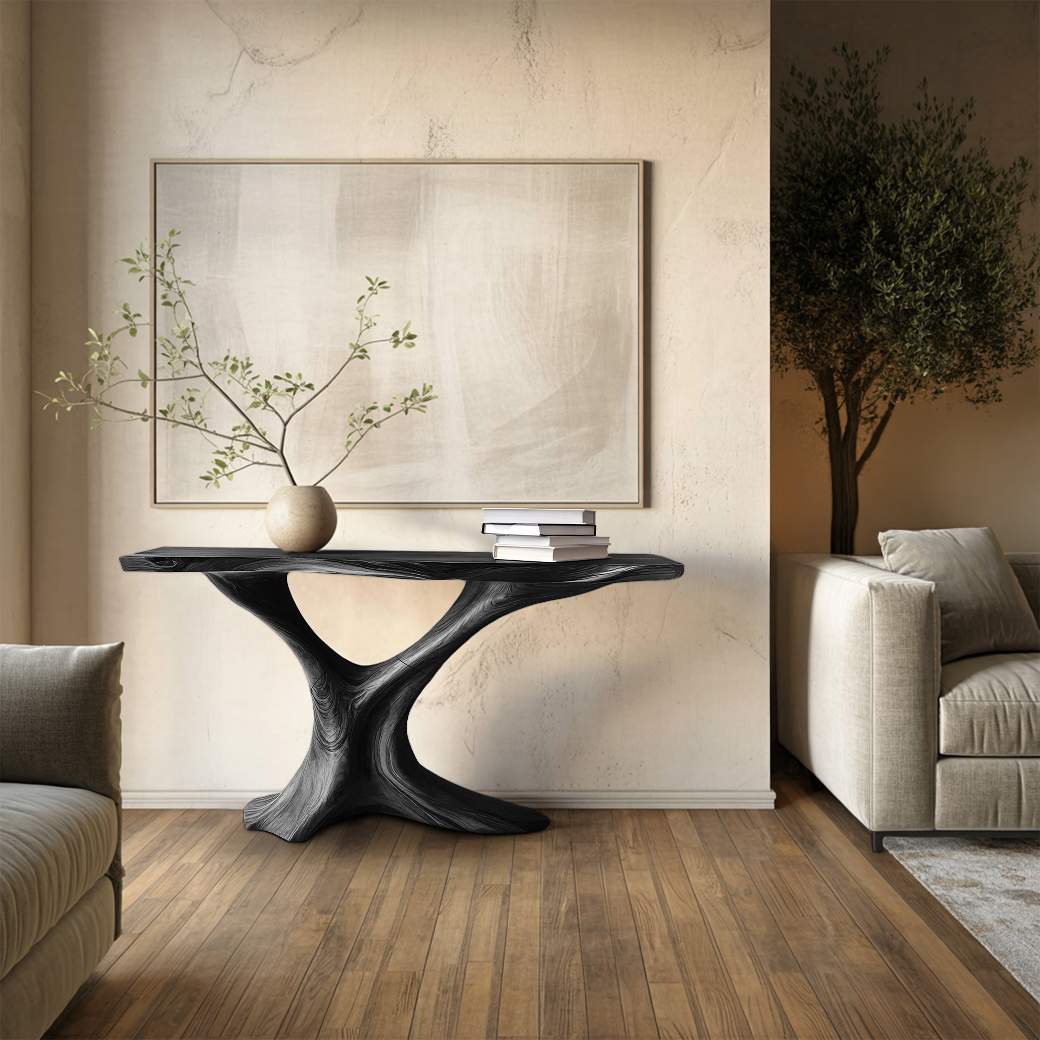 Mid Century Live Edge Entryway Table For Bedroom Decor And Display SILDTTRCS048