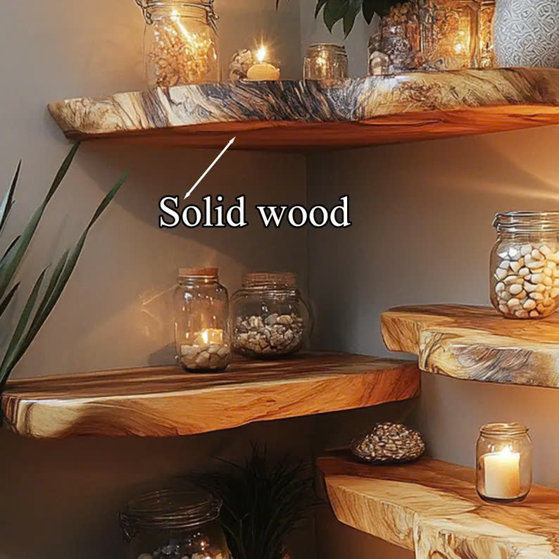 Floating Shelf Live Edge Floating Shelves Solid Wood SINLFL052