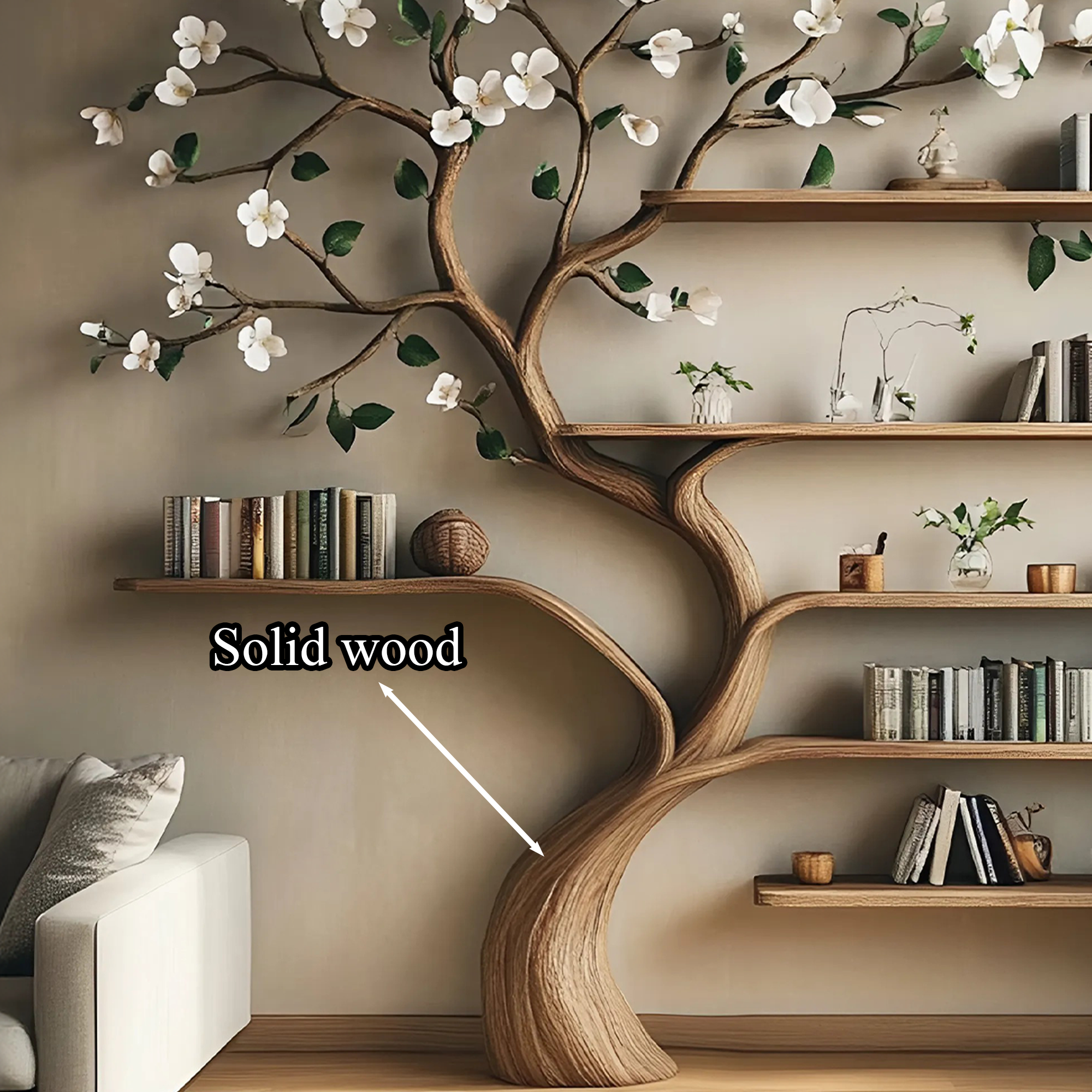 Bookcase Corner Shelf Shelves Gift Her SINLTB138