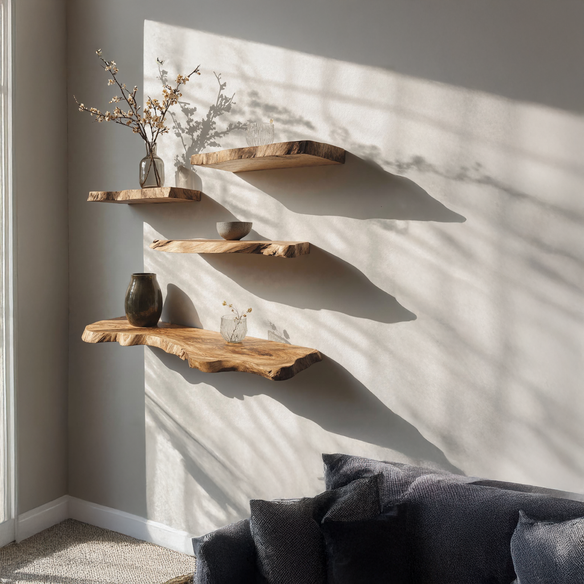 Farmhouse Rustic Wooden Floating Shelf For Dining Room Display SILDTFL136