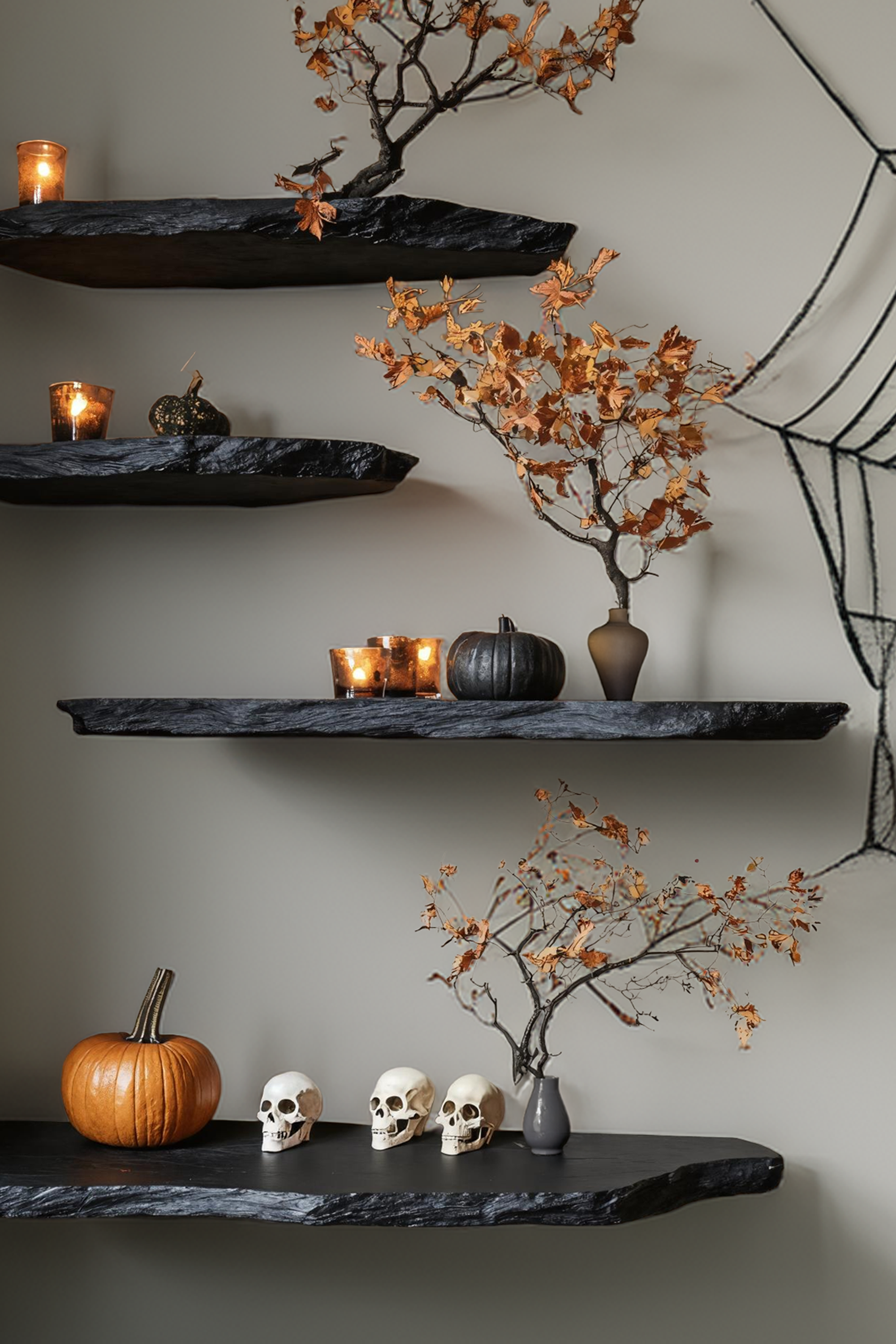 Rustic Wooden Floating Shelf For Bedroom Halloween Decor Farmhouse Style SILDTTRHFL009
