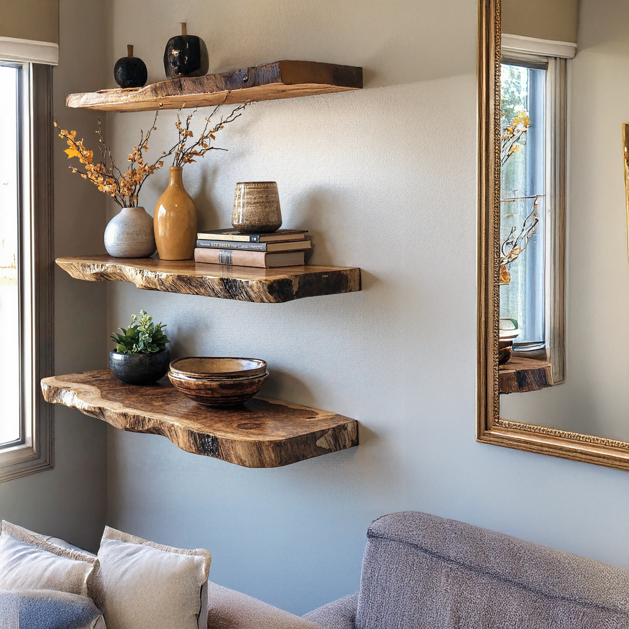 Rustic Wooden Floating Shelf For Living Room Decoration SILDTFL130