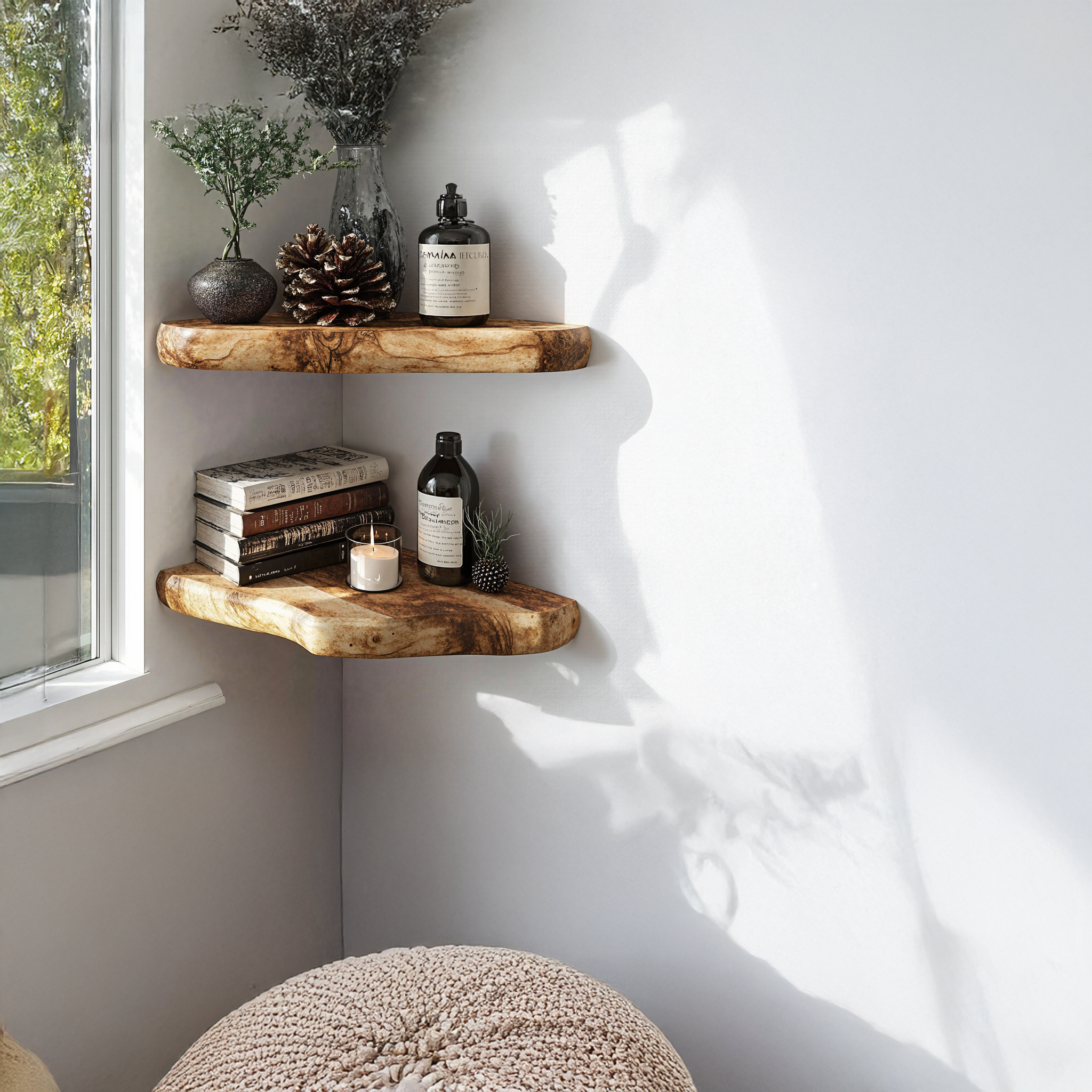 Rustic Wooden Floating Corner Shelves For Any Room SILDTCN050