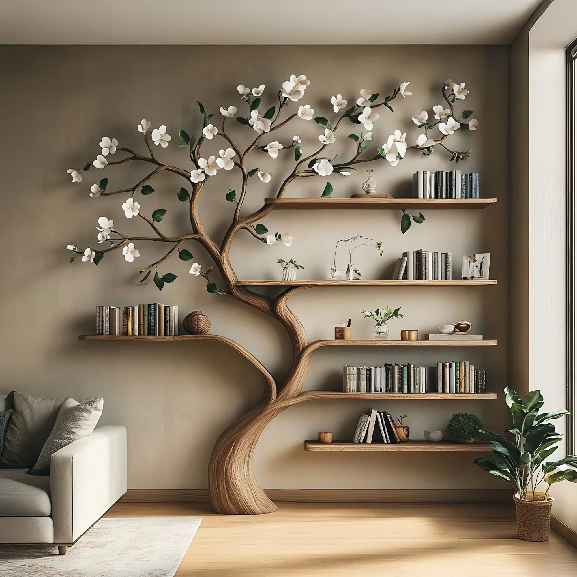 Bookcase Corner Shelf Shelves Gift Her SINLTB138