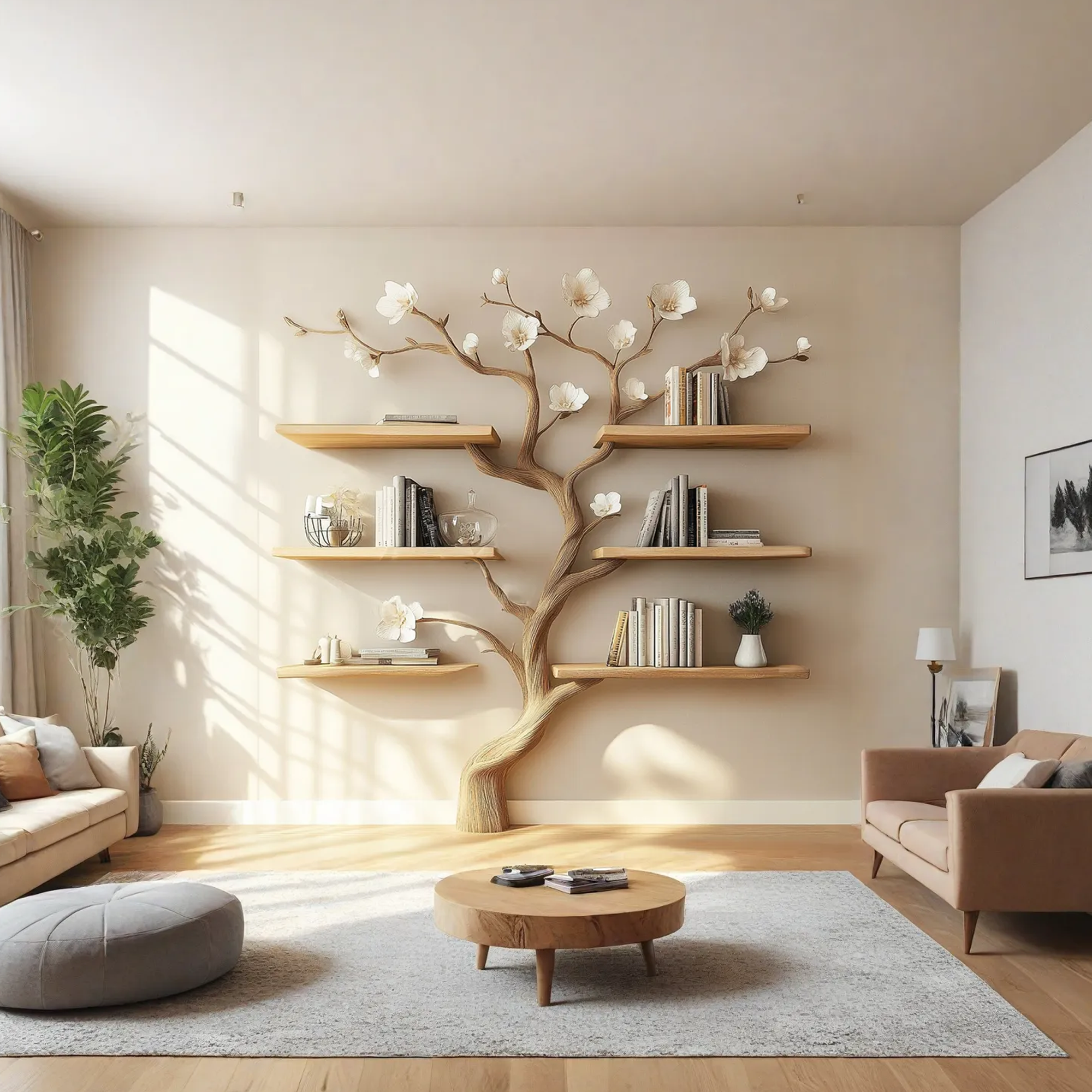 Tree Branch Bookshelve Wooden Handcrafted Natural Gift Handmade SINLTB132