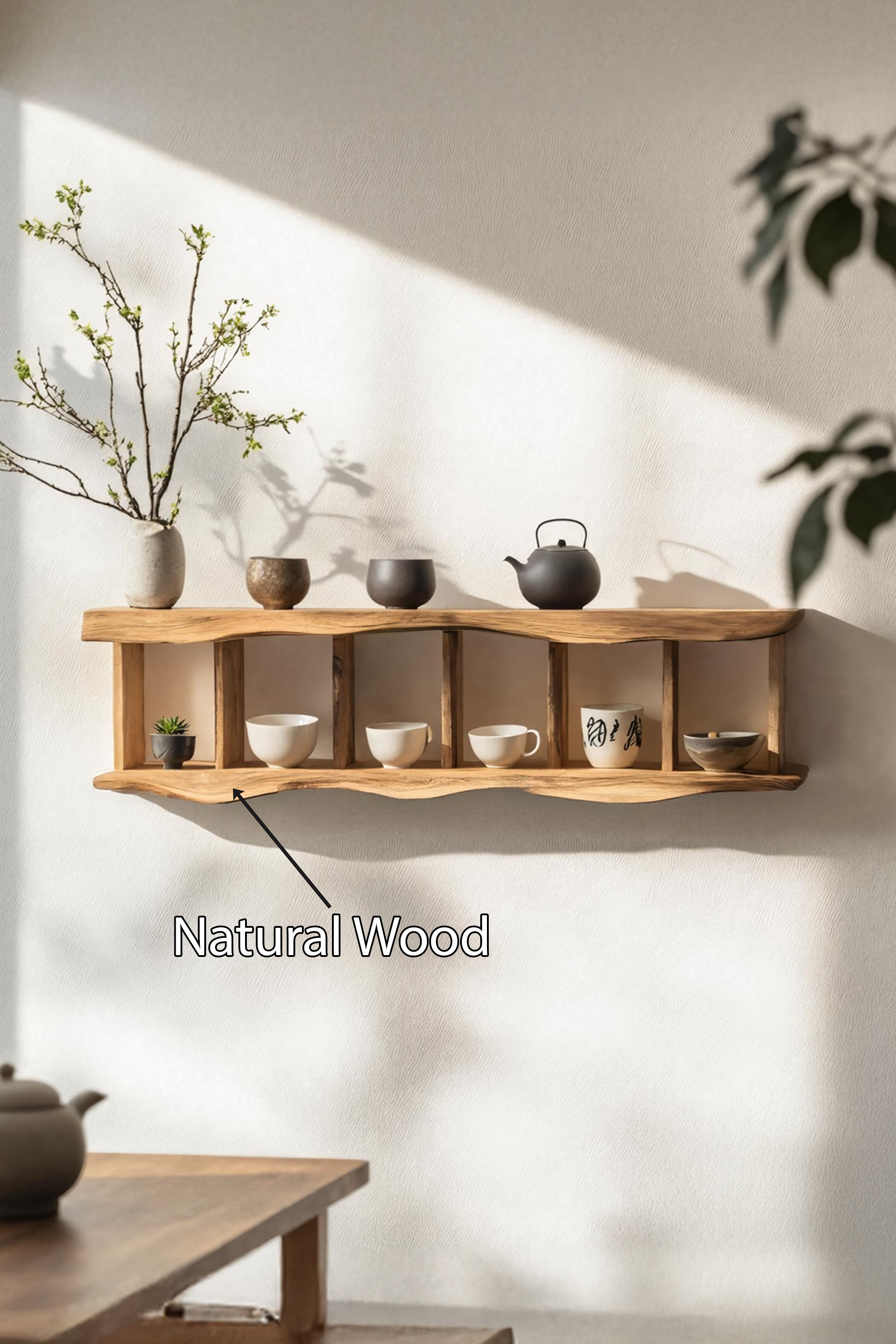 Solid Wood Bookshelf In Rustic Style For Bedroom Decor SILDTTNWMS023