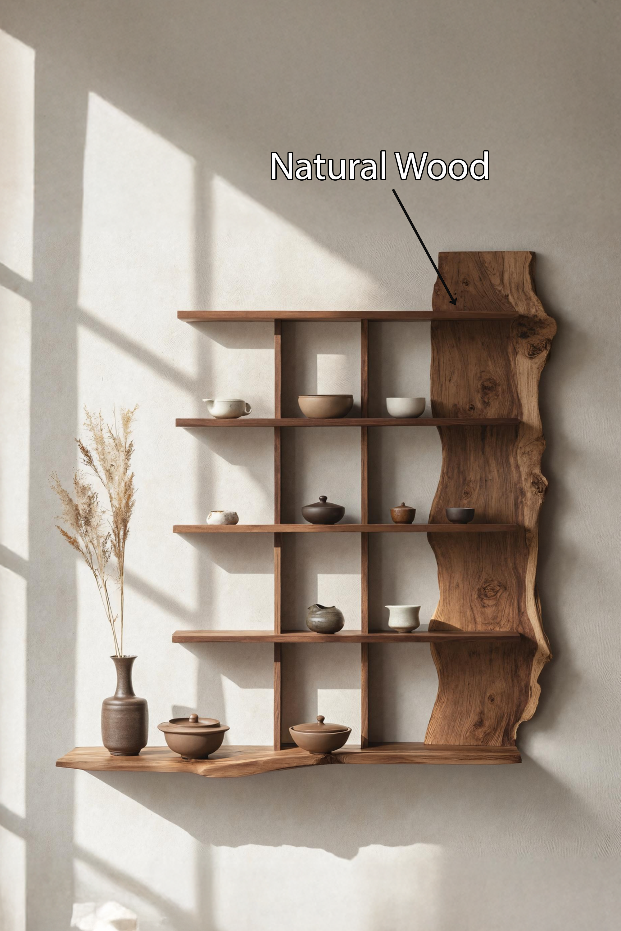 Rustic Live Edge Floating Shelf For Furniture Decor Style SILDTTNWMS015