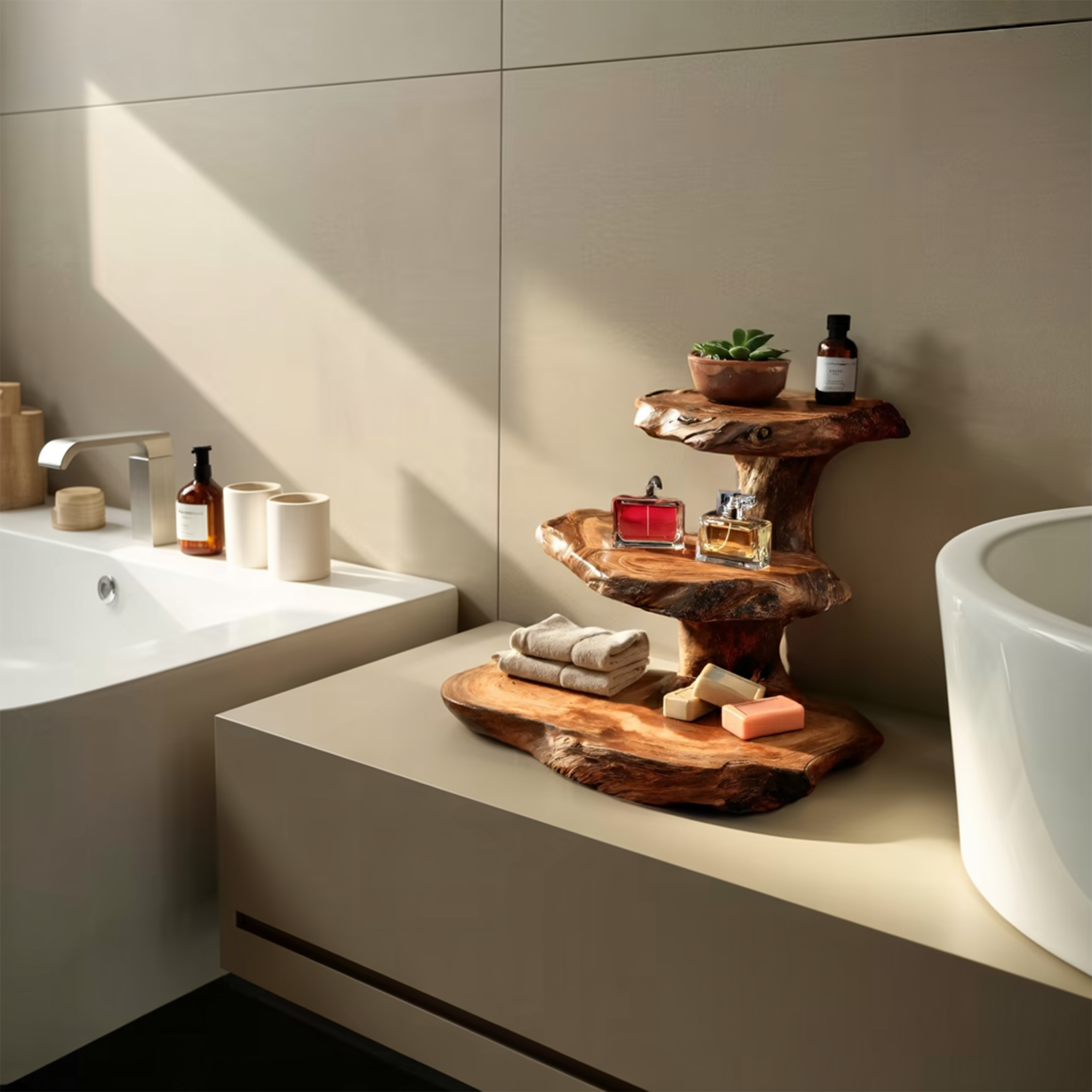 Rustic Bathroom Shelf Nature Inspired For Bathroom SITHTTBAS024