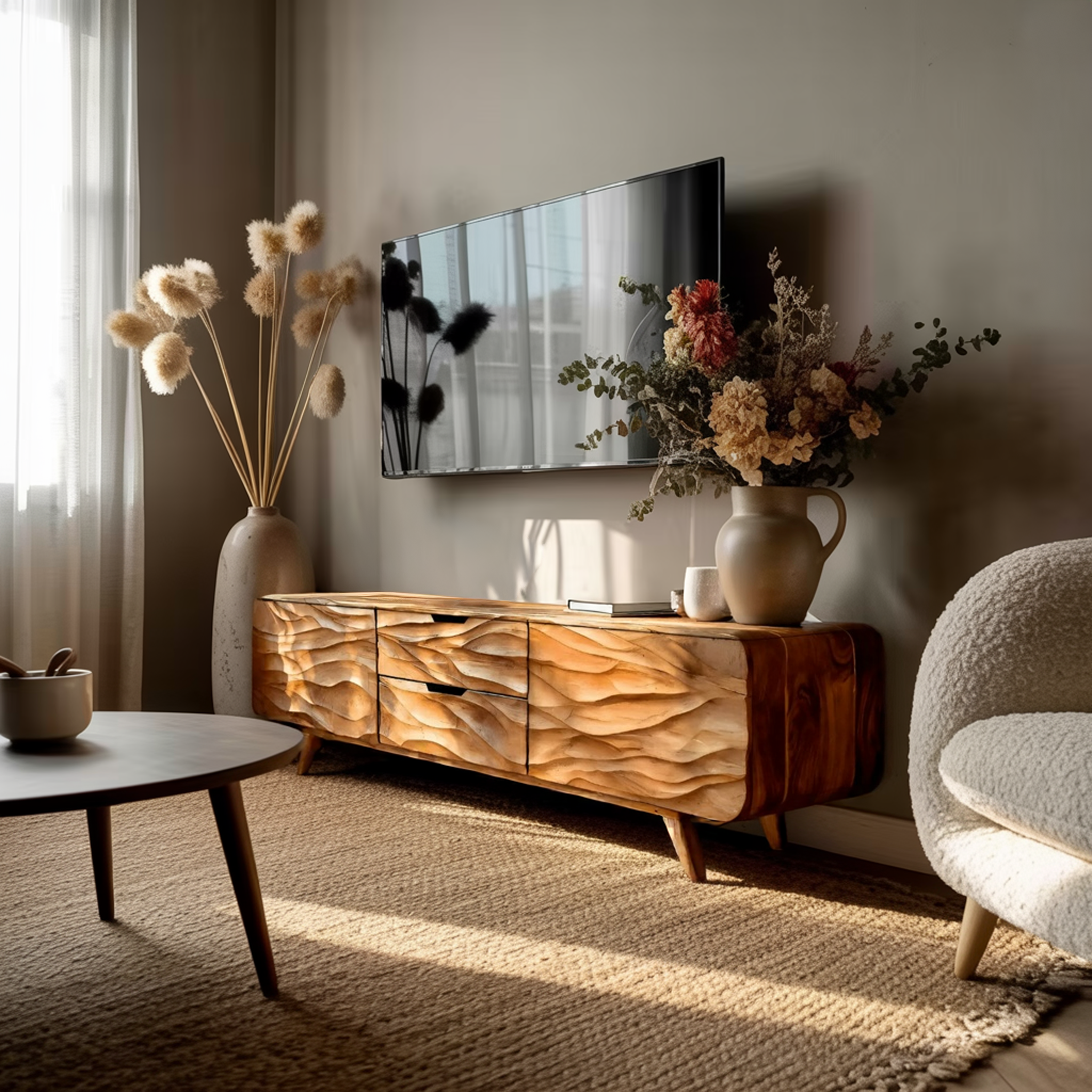 Handcrafted TV Stand With Stylish Storage For Living Room RTTHTTTVC047