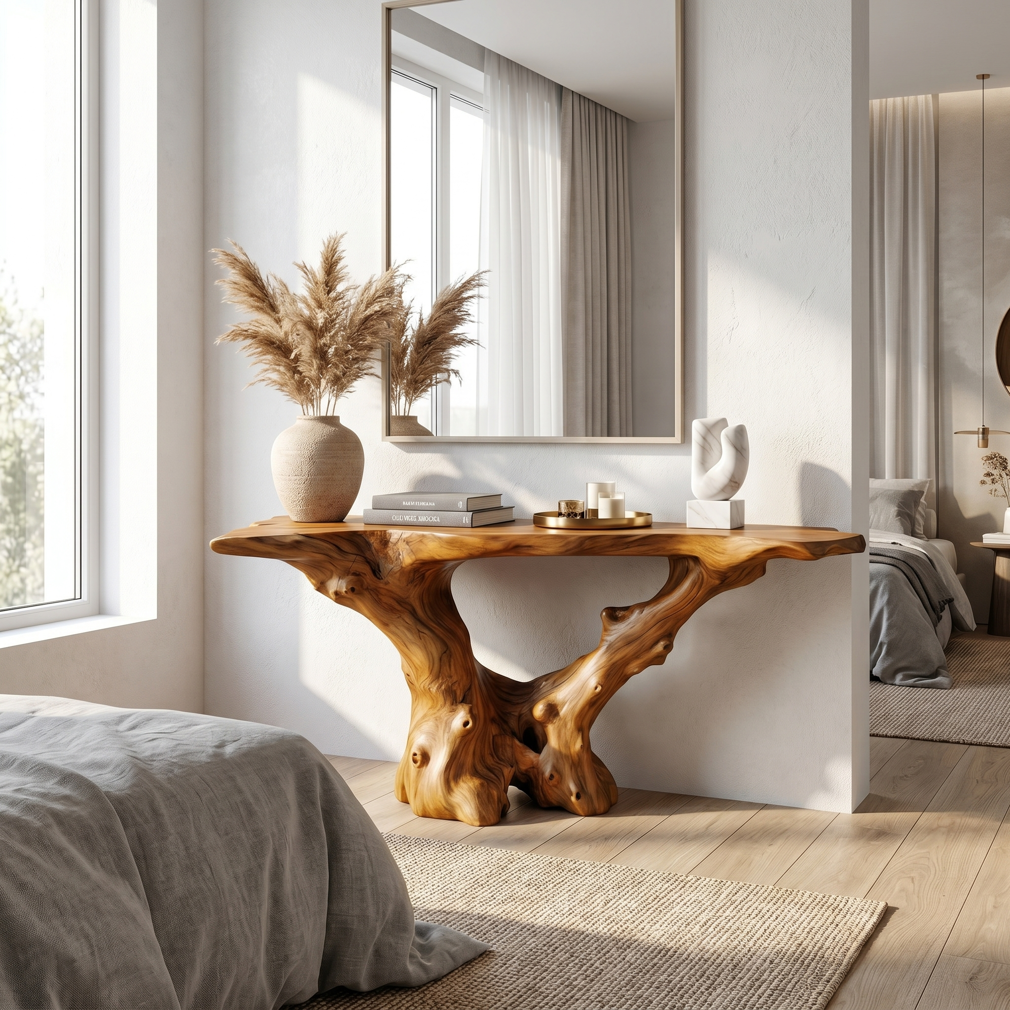 Rustic Handcrafted Wood Console Table Living Room SINLSACS437