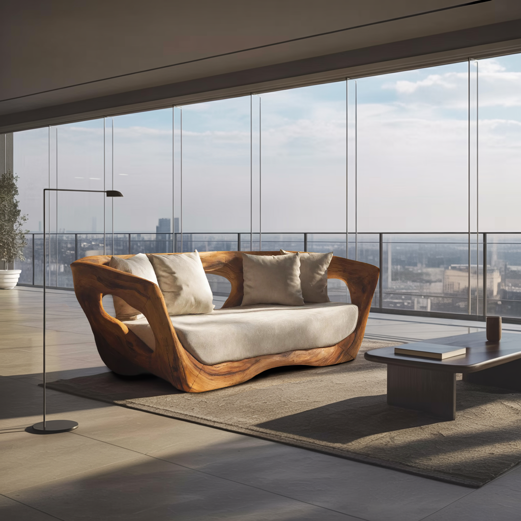 Modern Sculpted Sofa For Living Room Decor RTTHHNSFA003