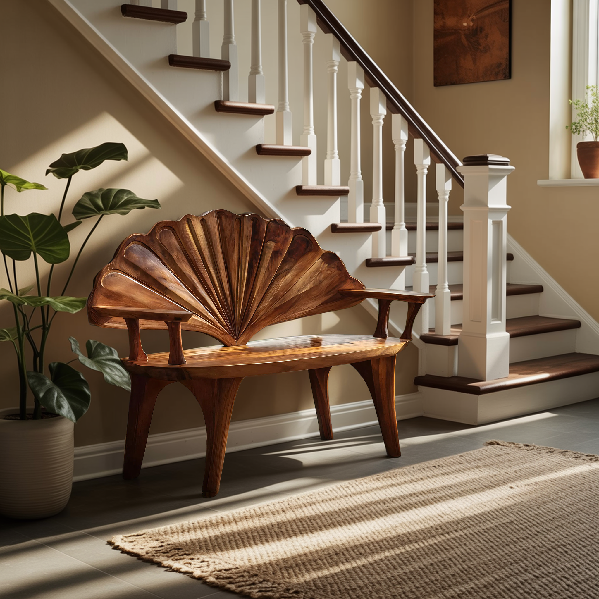 Rustic Solid Wood Bench For Entryway And Hallway Decor SILDTTRBEN029