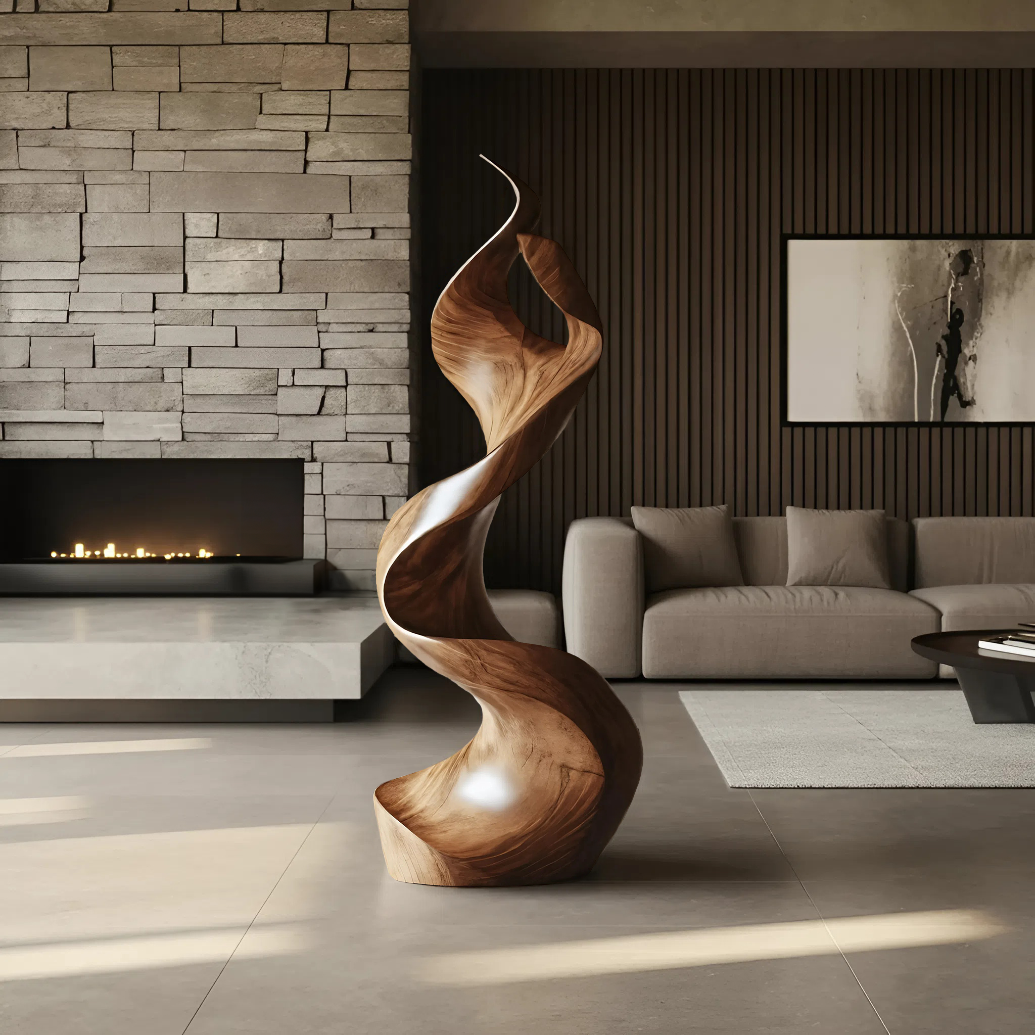 Rustic Large Wooden Sculpture For Furniture Art Feature SILDTTRAS009
