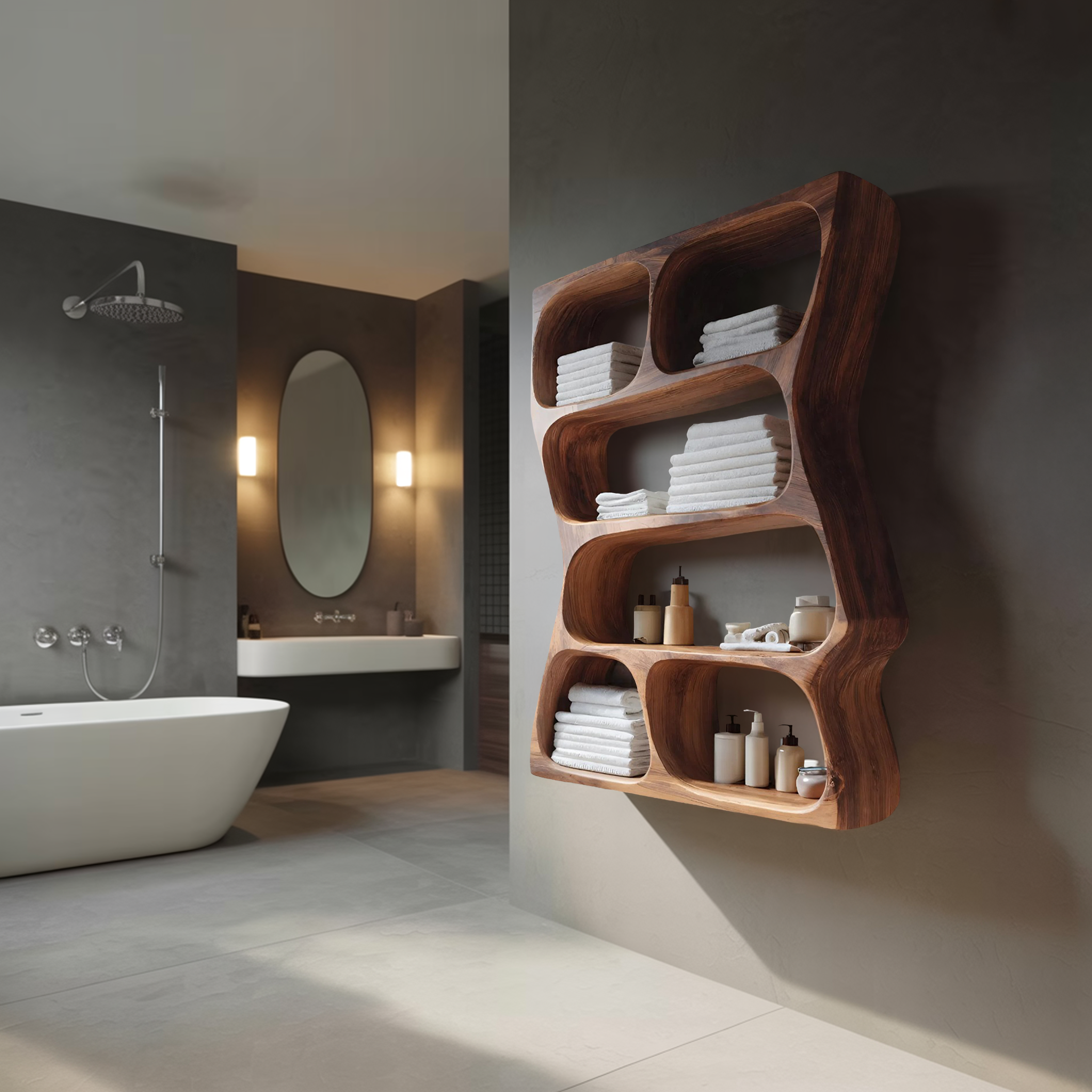 Modern Wall Mounted Bathroom Shelf For Bathroom Decor RTTHHNBAS006