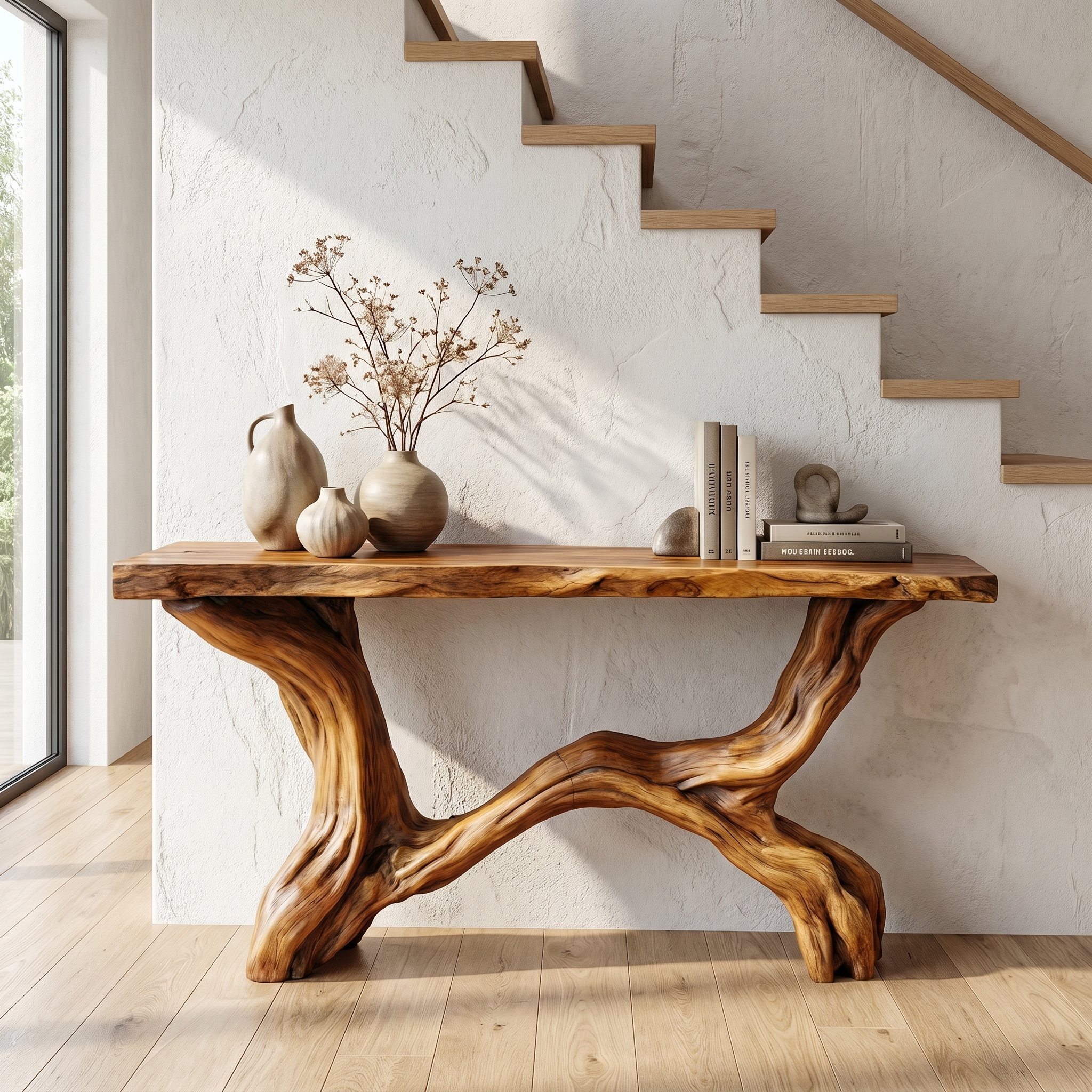 Live Edge Console Table Solid Wood Rustic Driftwood Gift SINLSACS088