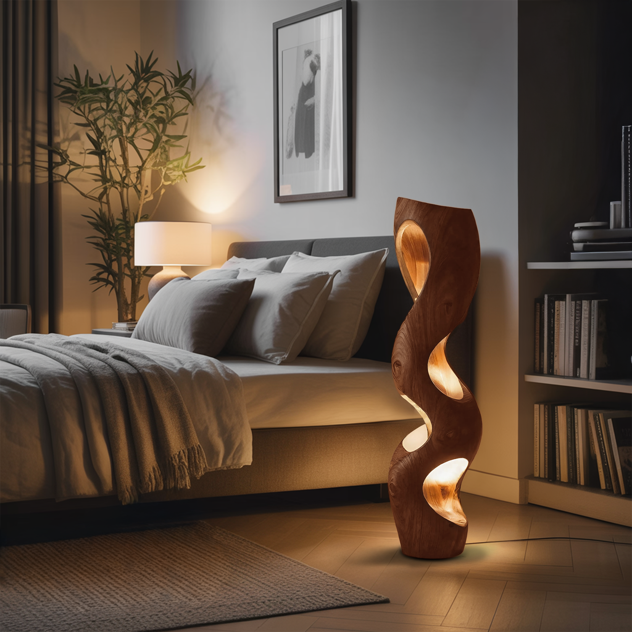 Organic Sculptural Floor Lamp For Modern Living Room RTTHHNLAM038