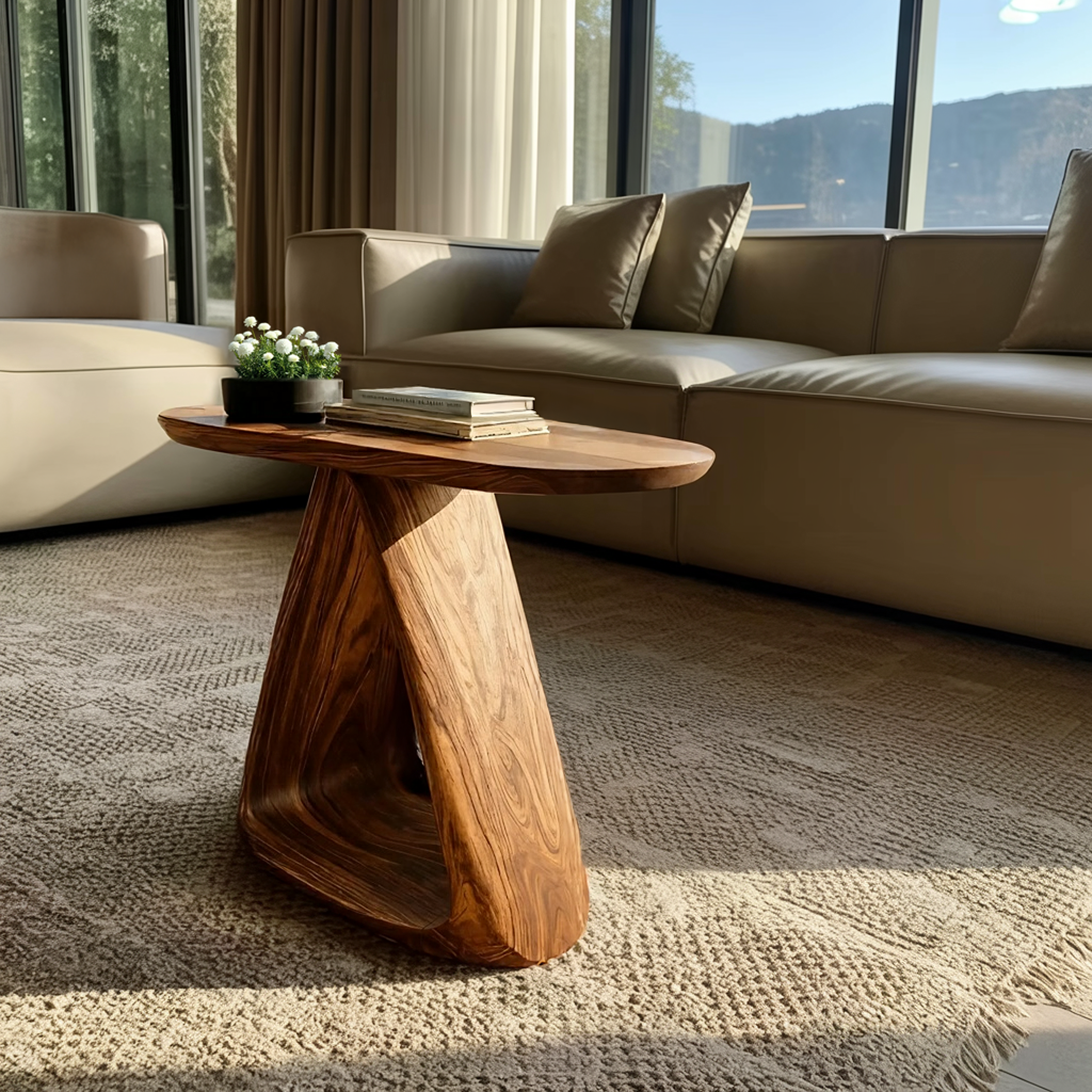 Mid Century Live Edge Side Table For Rustic Home Decor SILDTTNSTA026