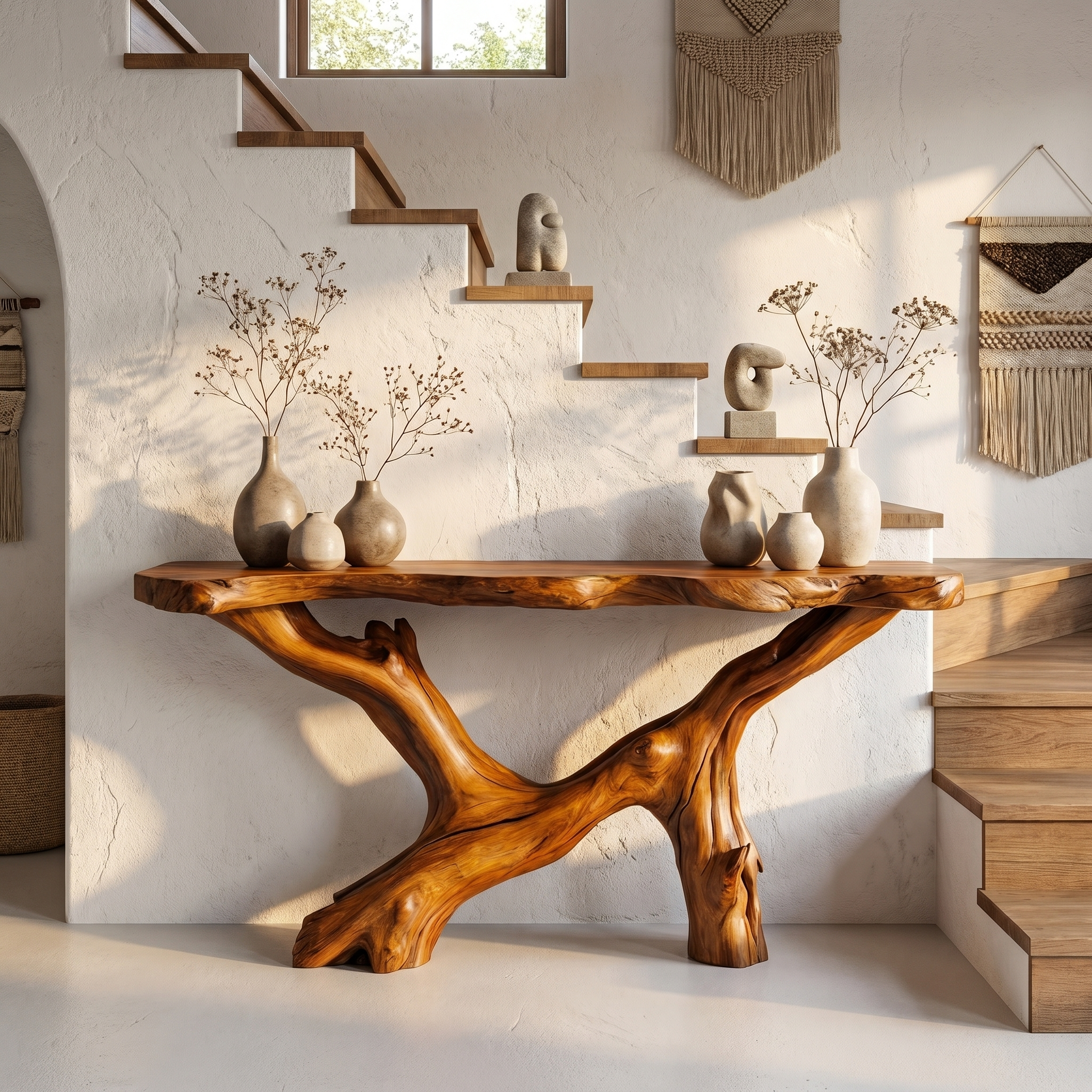 Live Edge Console Table Natural Wood Rustic Handmade Gift SINLSACS089