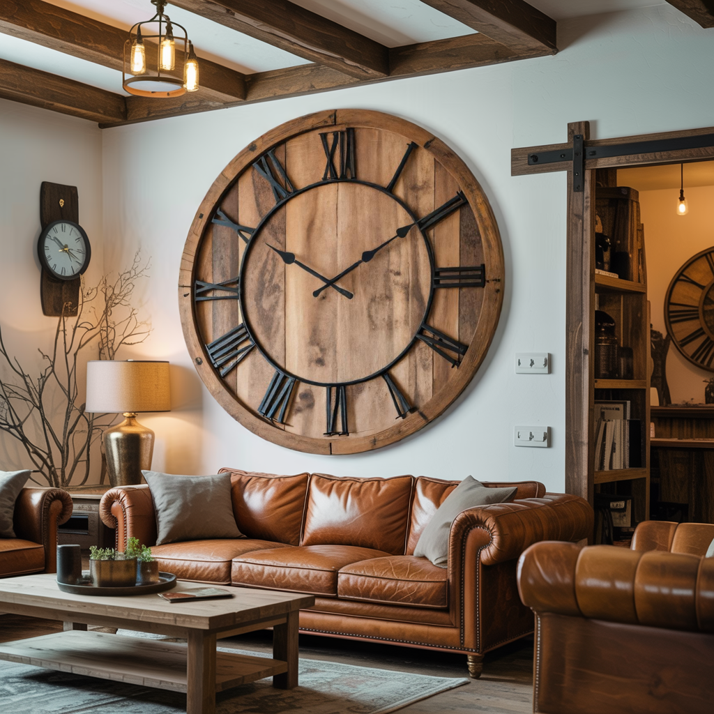 Rustic Wall Clock With Roman Numerals For Living Room And Entryway SITHTTWAC001