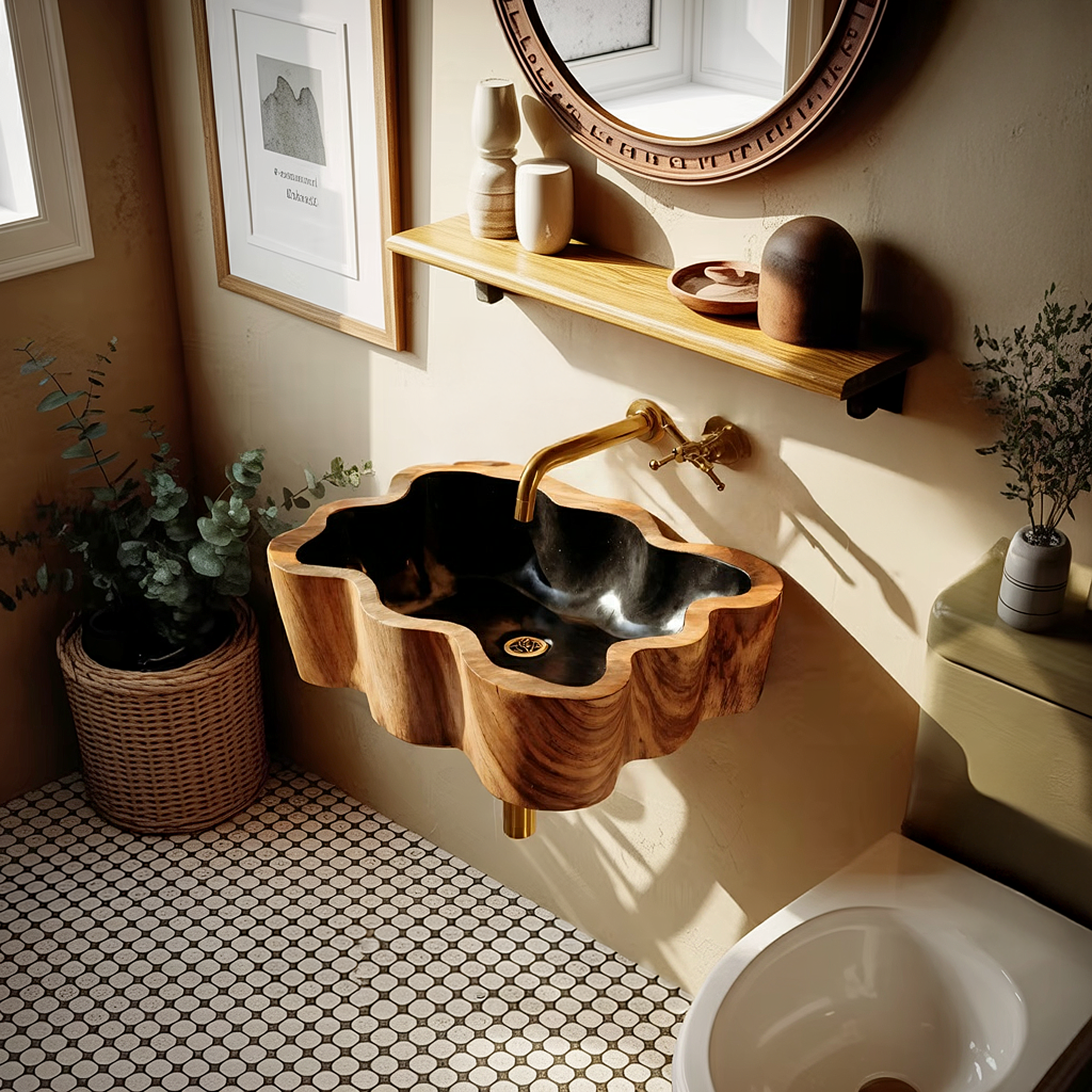 Modern Wall Mounted Wooden Bathroom Sink For Luxury Bathroom Furniture SILDTTNVS052
