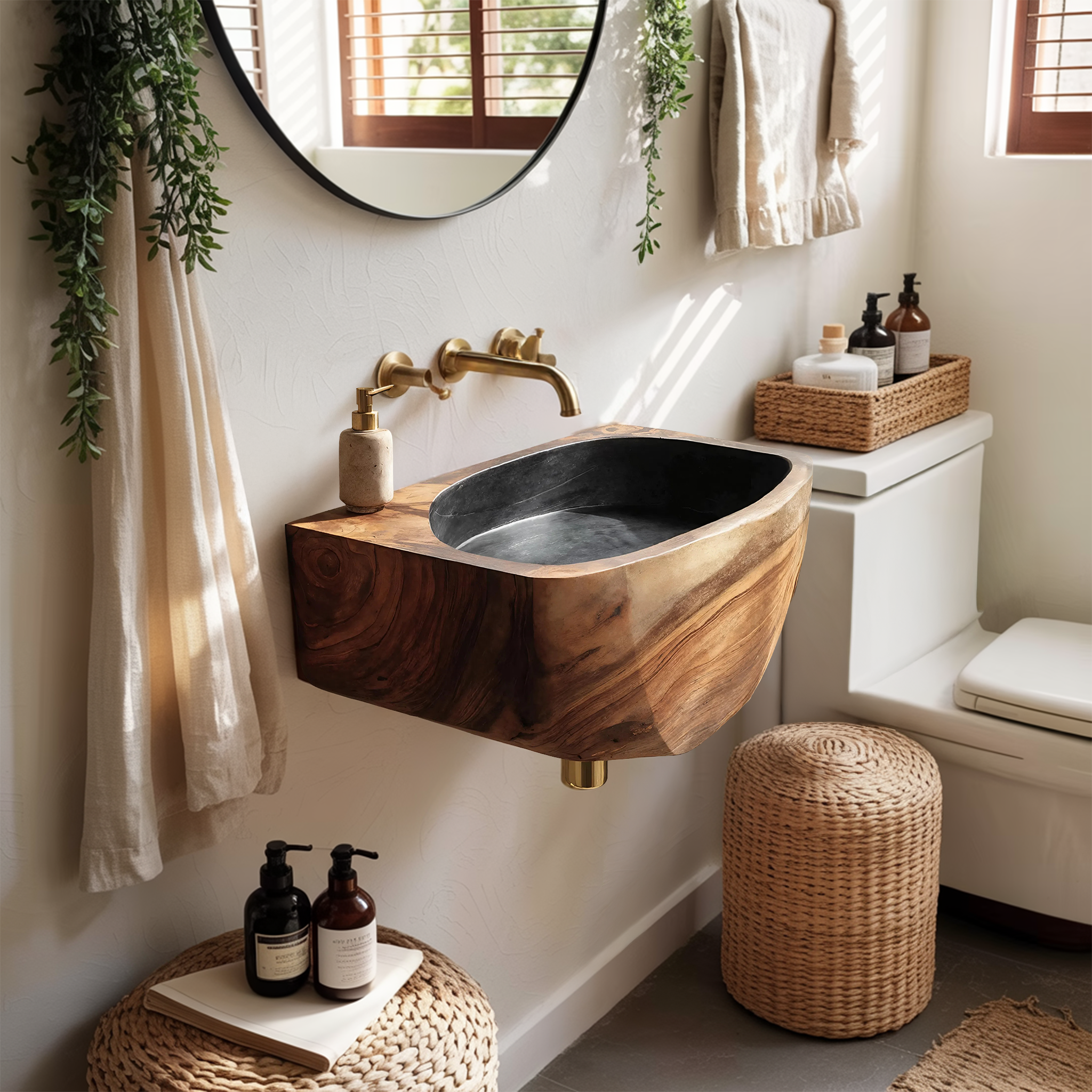 Modern Solid Wood Vanity Sink For Minimalist Bathroom Design SILDTTNVS032