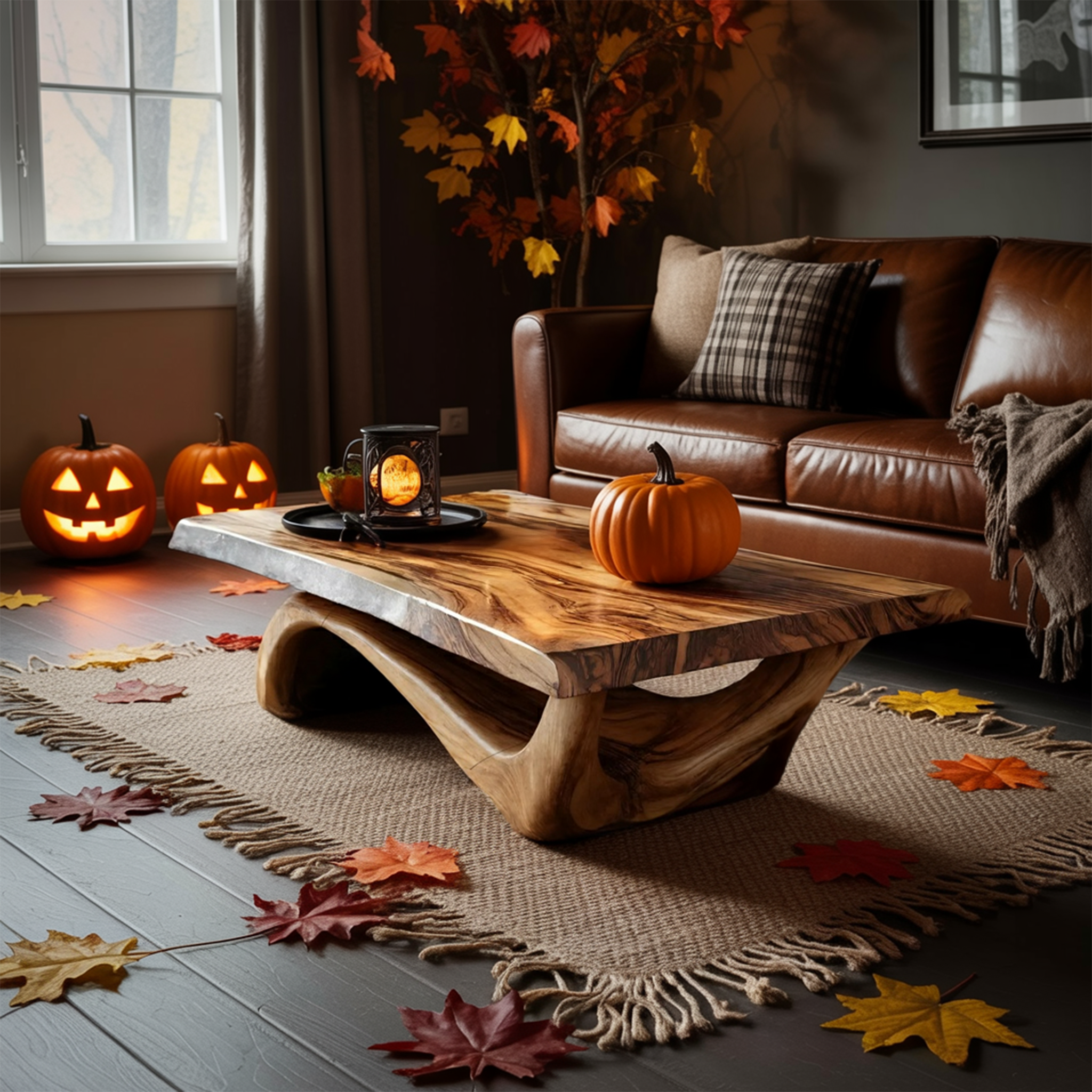 Modern Solid Wood Coffee Table Livingroom Decor Spooky Haunted Style SILDTTNHCF033