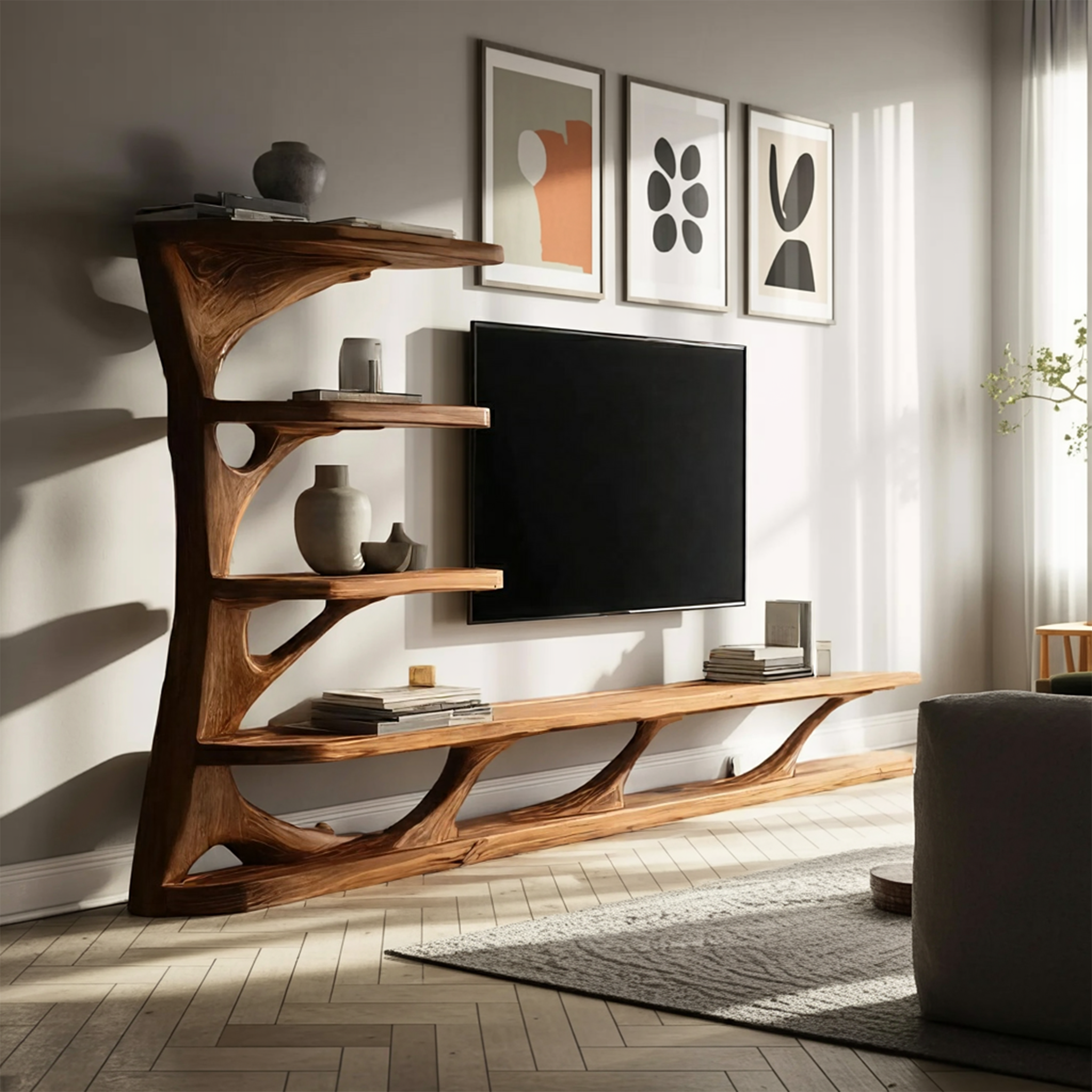 Modern TV Console With Branch Design For Living Room SITHHNTVC023