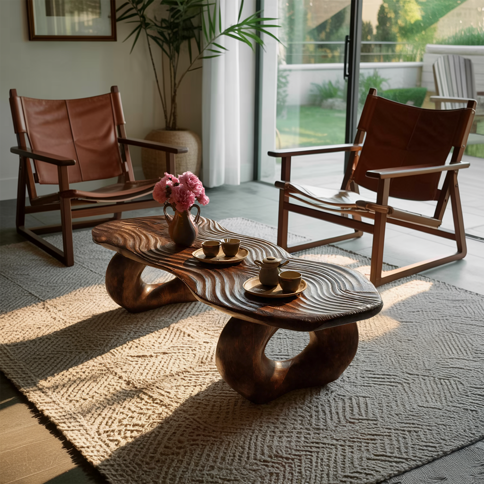 Handcrafted Live Edge Abstract Coffee Table For Living Room SILDTTRCF074