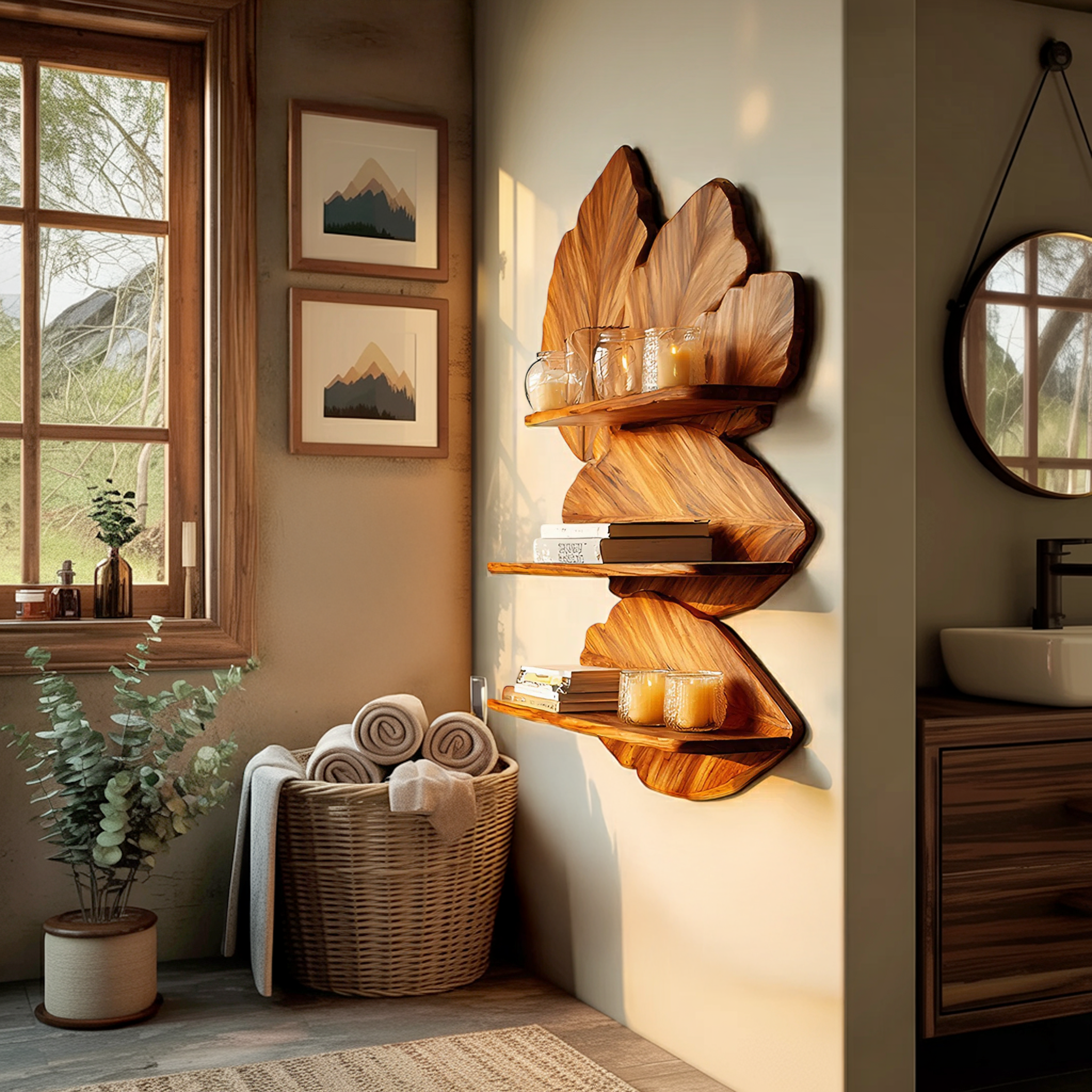 Modern Live Edge Floating Shelf For Bedroom Wall Decor Storage SILDTTRWMS014