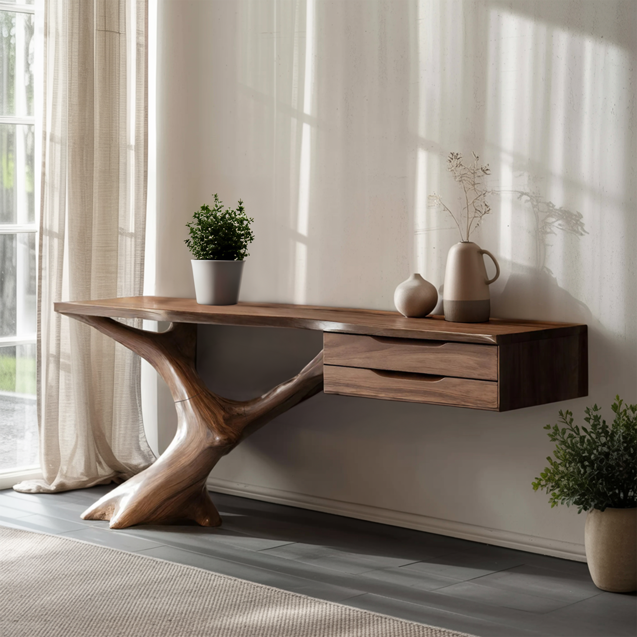 Handcrafted Wooden Console Table For Entryway Design SILDTTNCS016