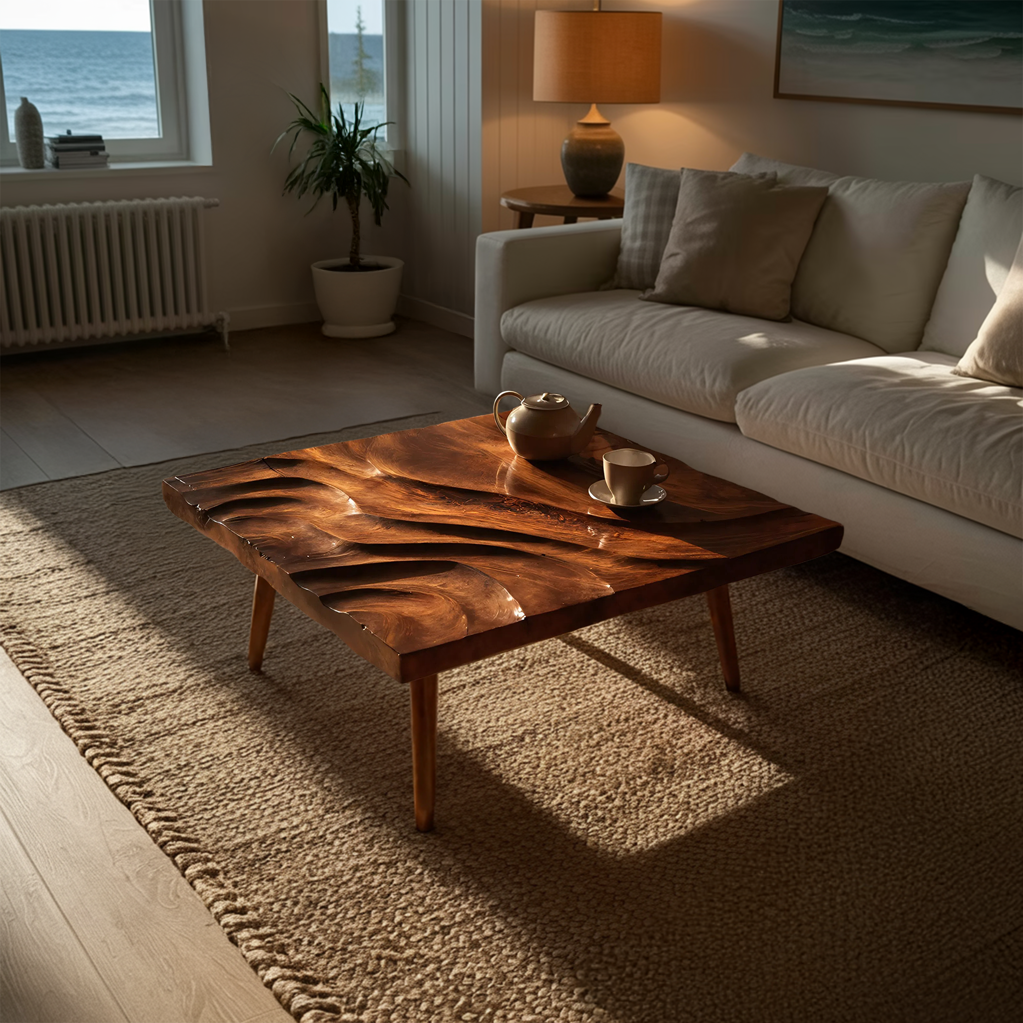 Modern Wooden Abstract Coffee Table For Living Room Decor SILDTTRCF072