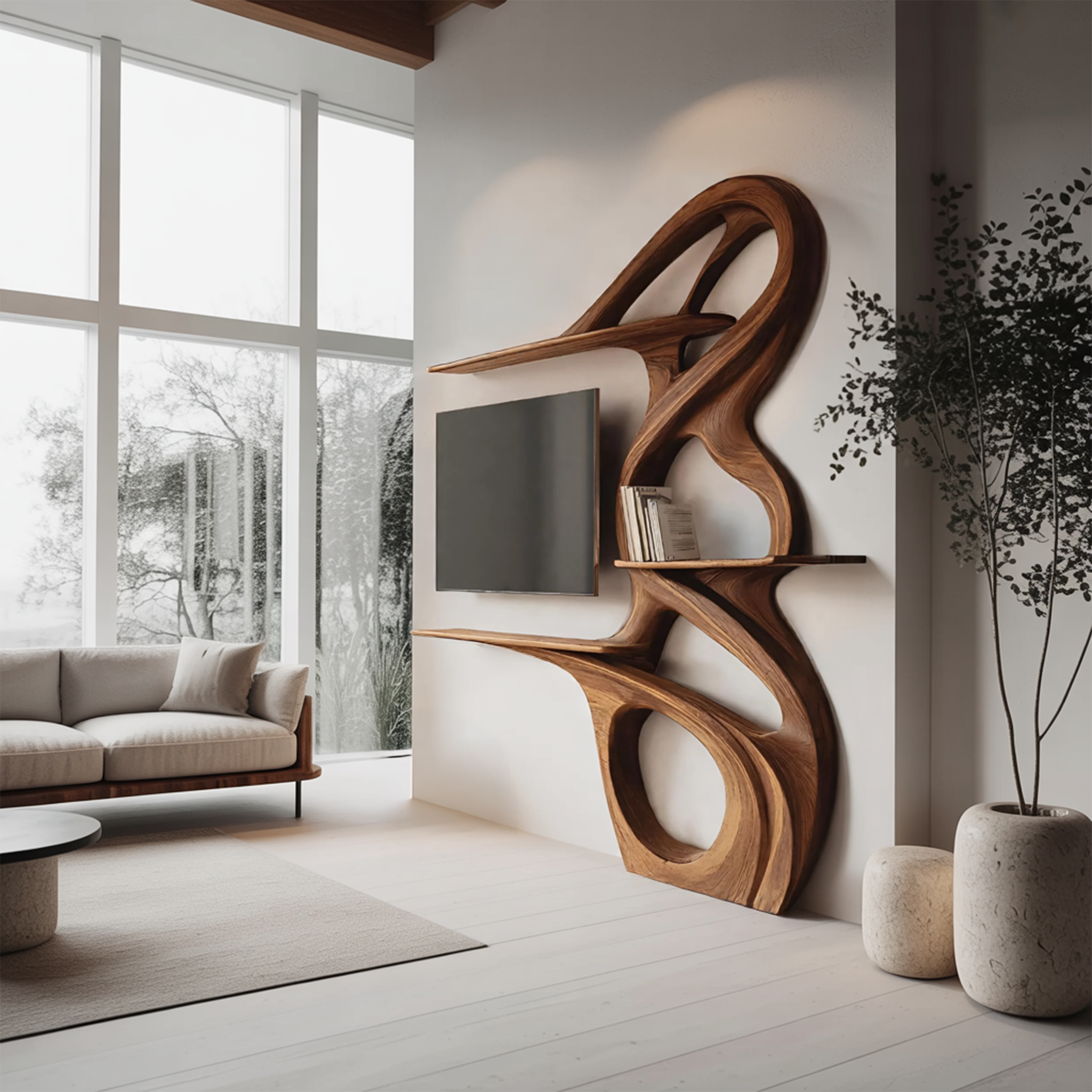 Minimalist TV Shelf Floating For Home Interior SITHHNTVC047
