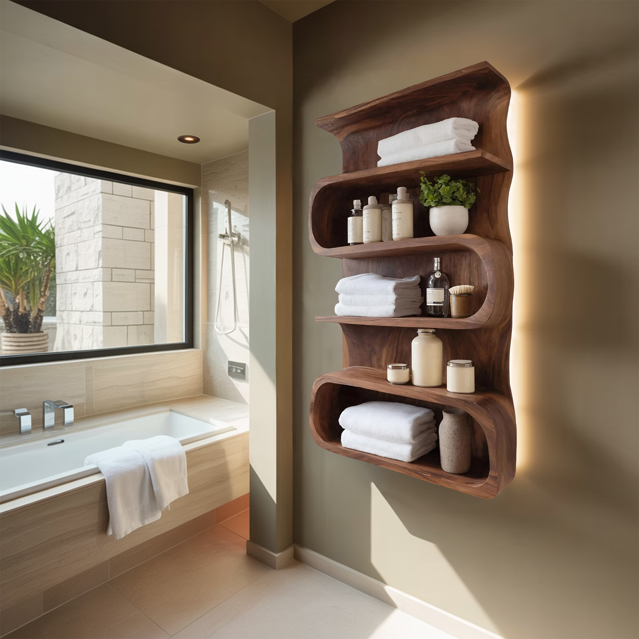 Modern Wall Shelf For Bathroom Interior RTTHHNBAS005