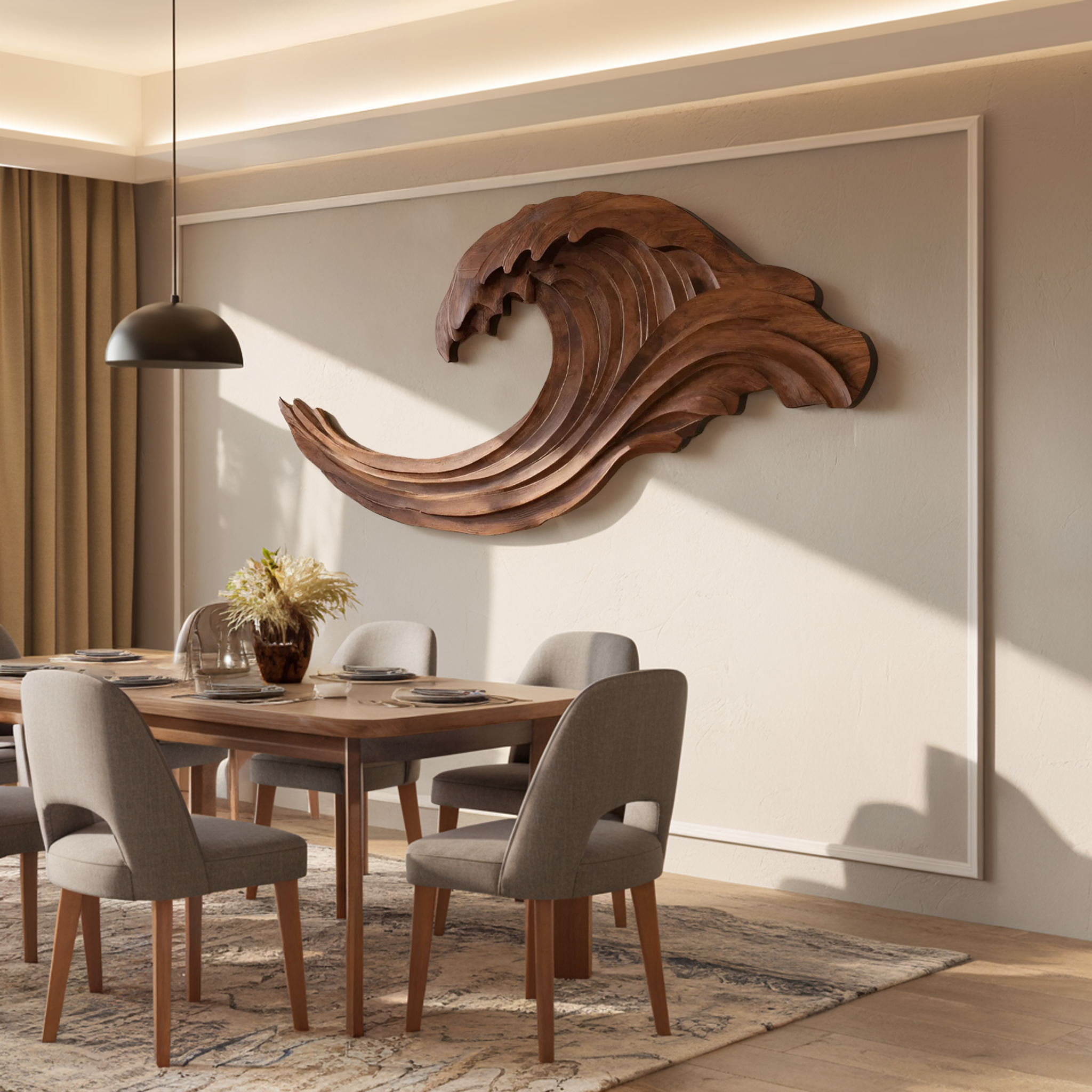 Abstract Ocean Wave Wall Sculpture For Living Room RTTHHNWA086