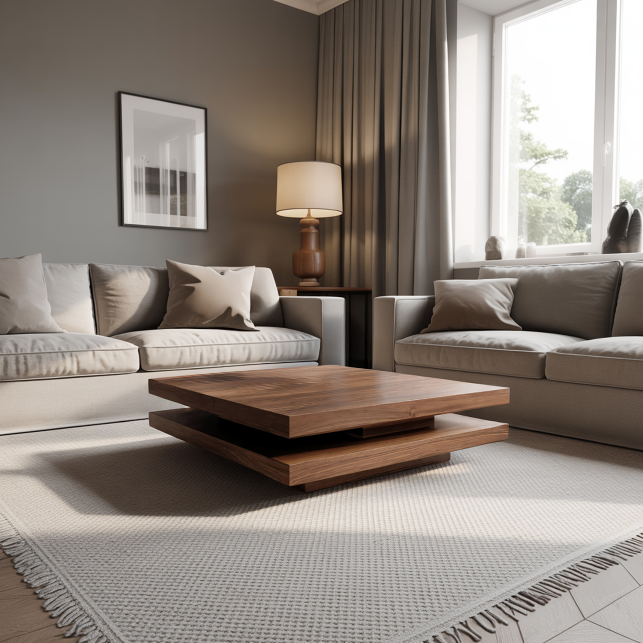 Modern Rustic Wooden Live Edge Coffee Table For Living Room SILDTTRCF045