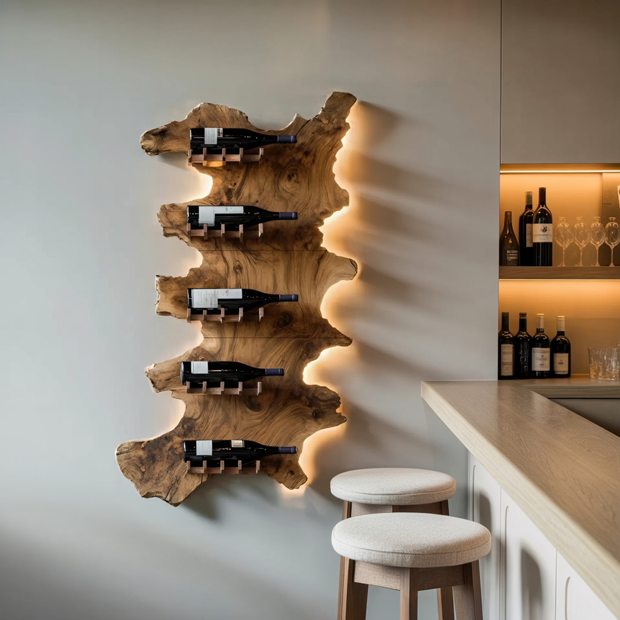 Mid Century Wooden Wine Rack For Bar Decor And Wine Storage SILDTTRWH047