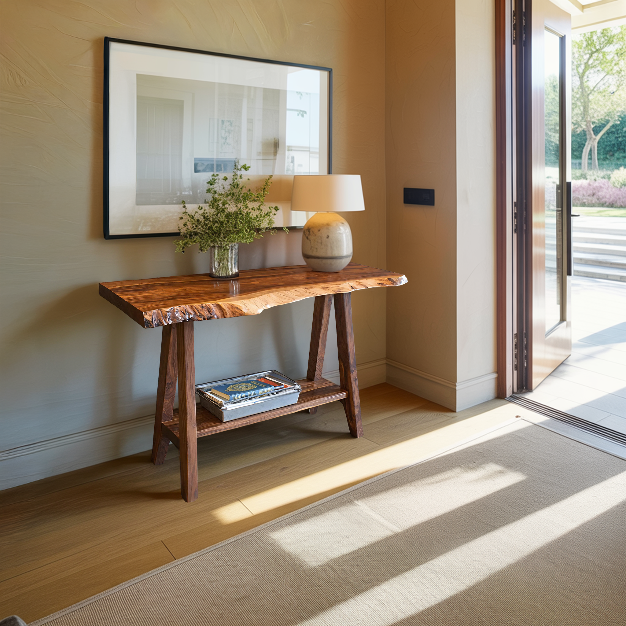 Mid Century Solid Wood Console Table For Furniture Decor SILDTTRCS044