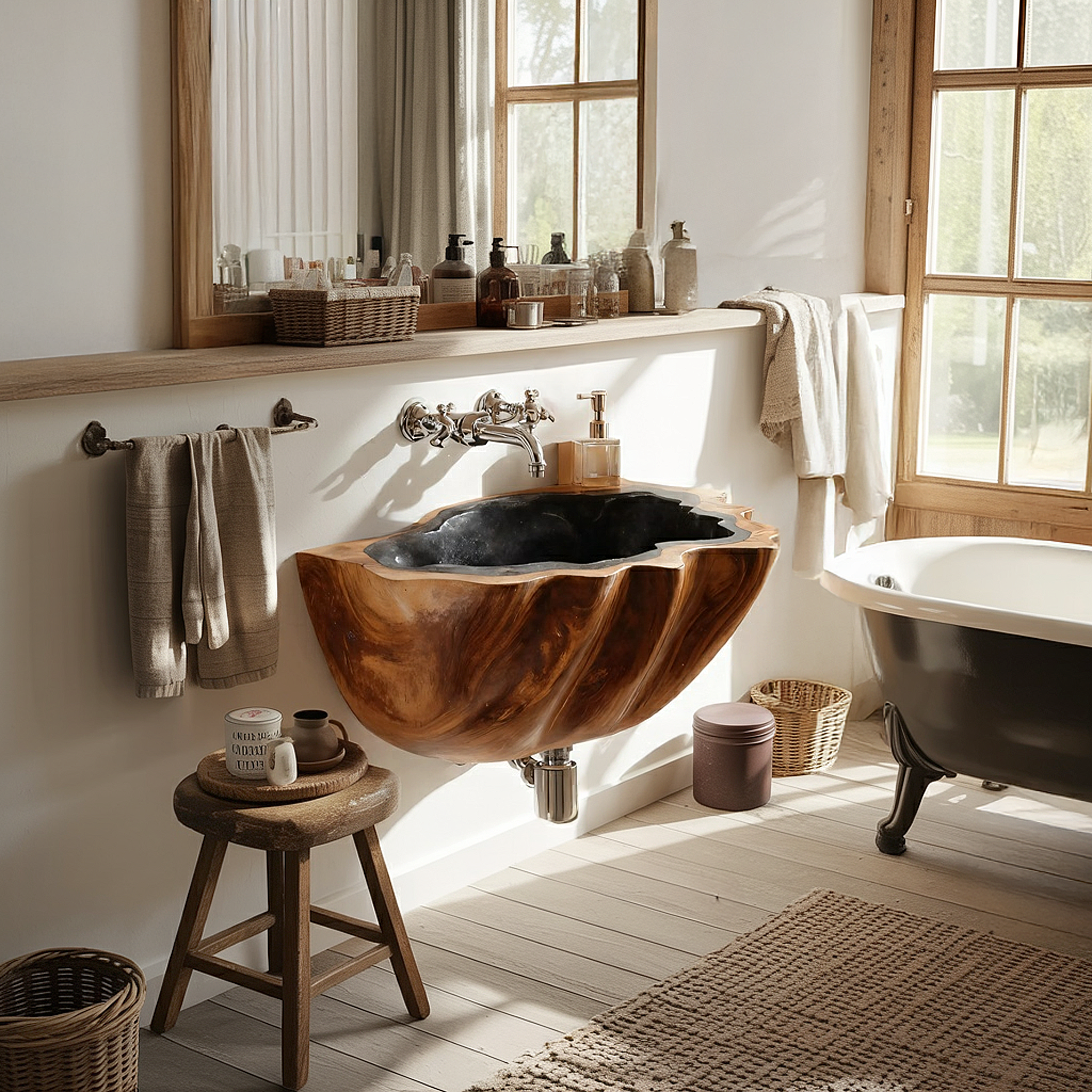 Modern Solid Wood Vanity Sink For Clean Bathroom Design Decor SILDTTNVS056