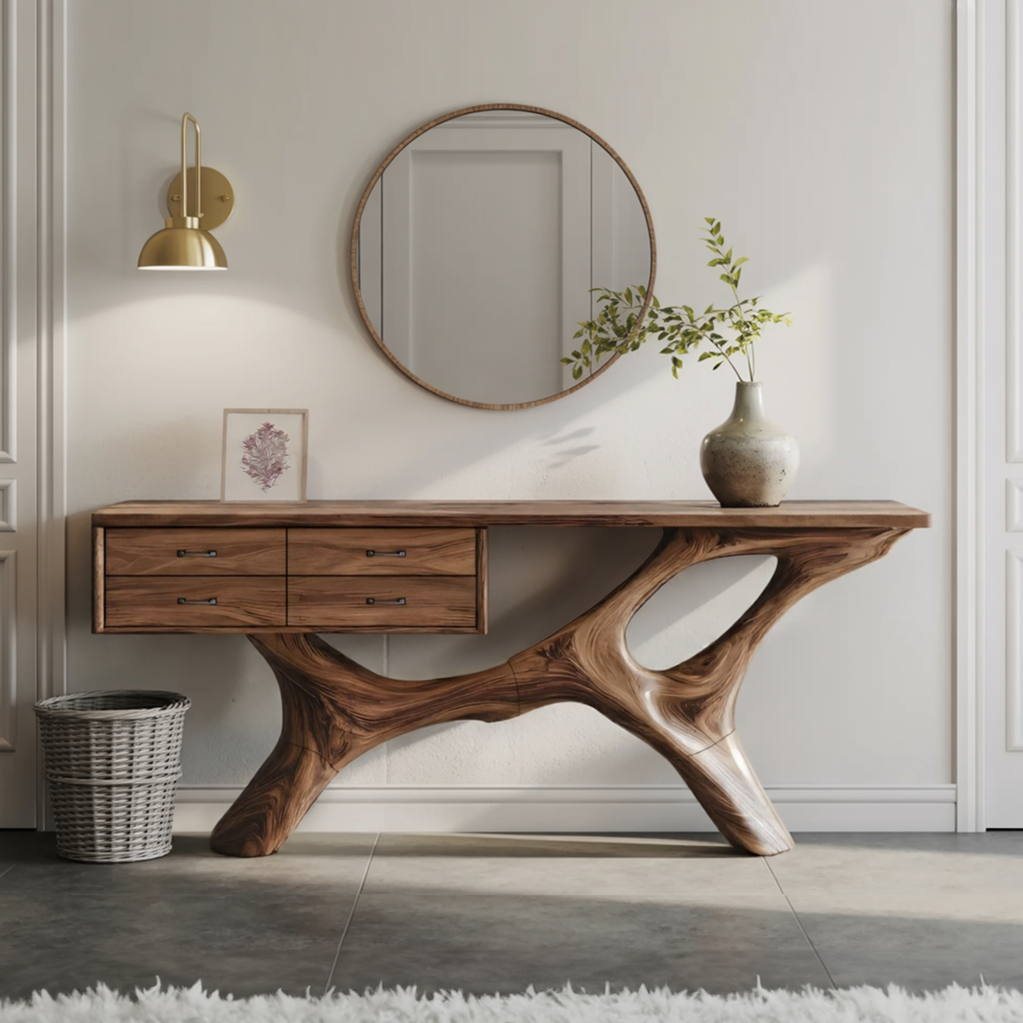 Rustic Live Edge Entryway Table For Bedroom Cozy And Warm Accent SILDTTNCS021