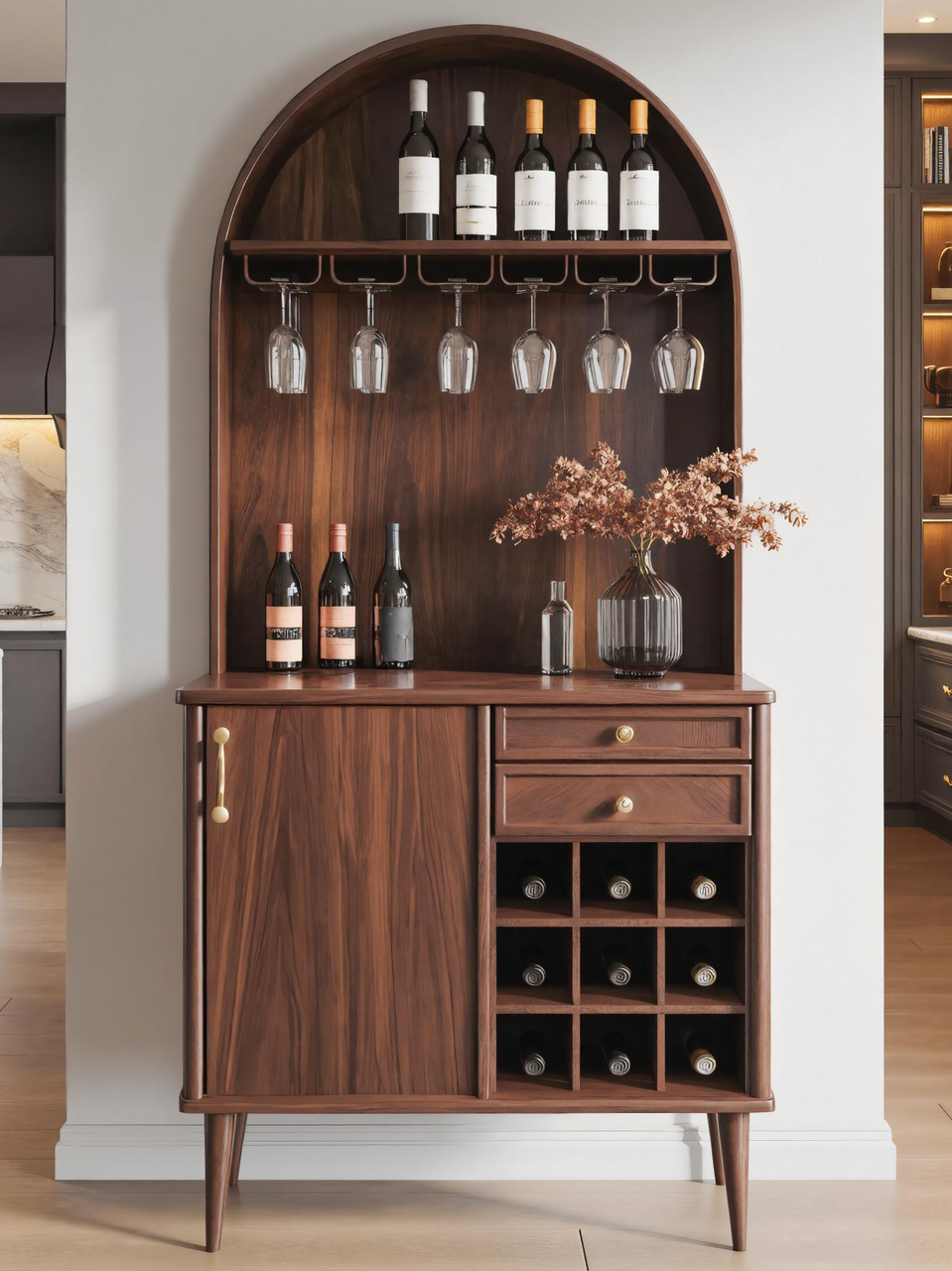 Classic Wine Cabinet With Storage For Dining Room SITHTTBCA008