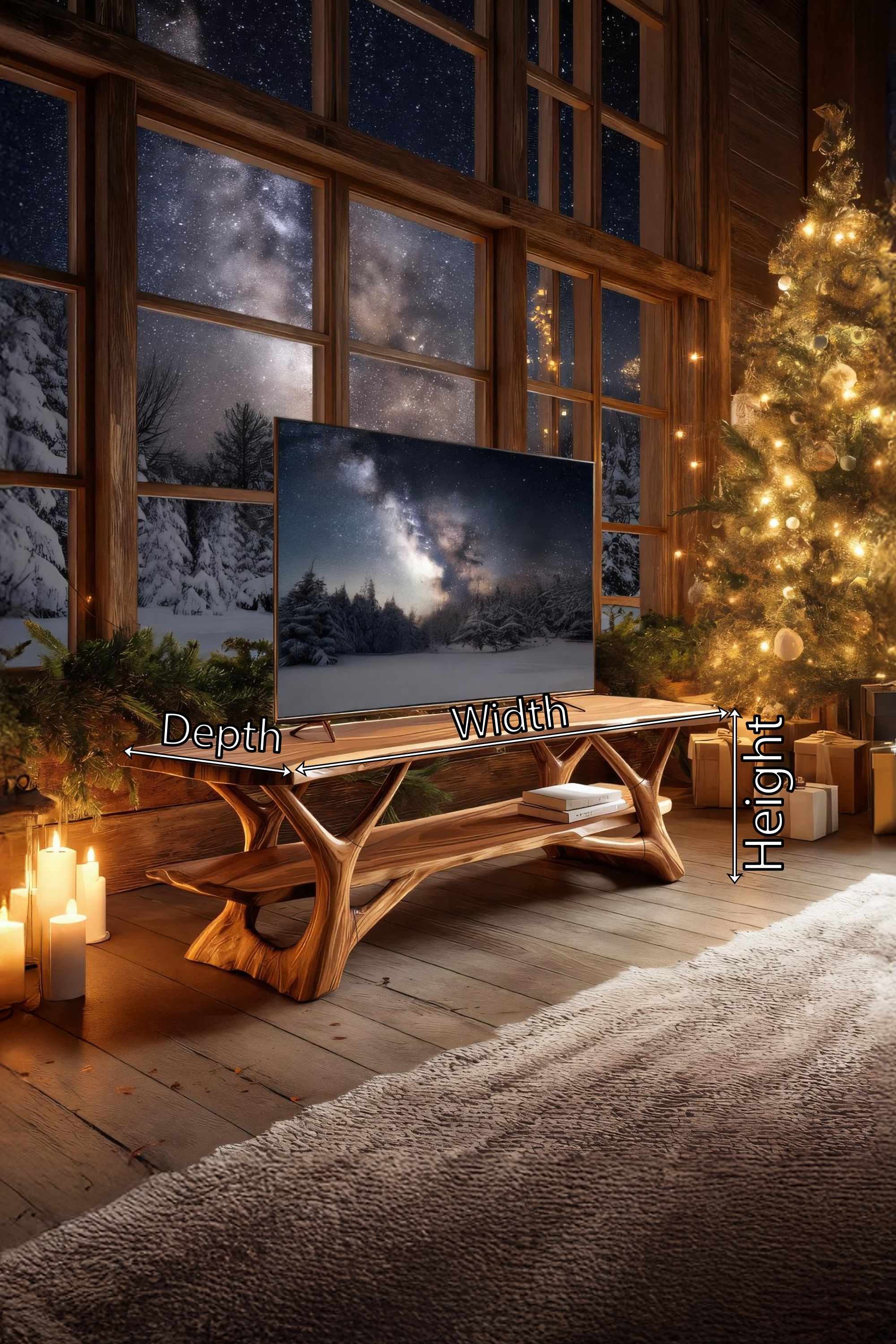 Mid Century Solid Wood TV Console For Christmas Entryway Design SILDTTRCTV013