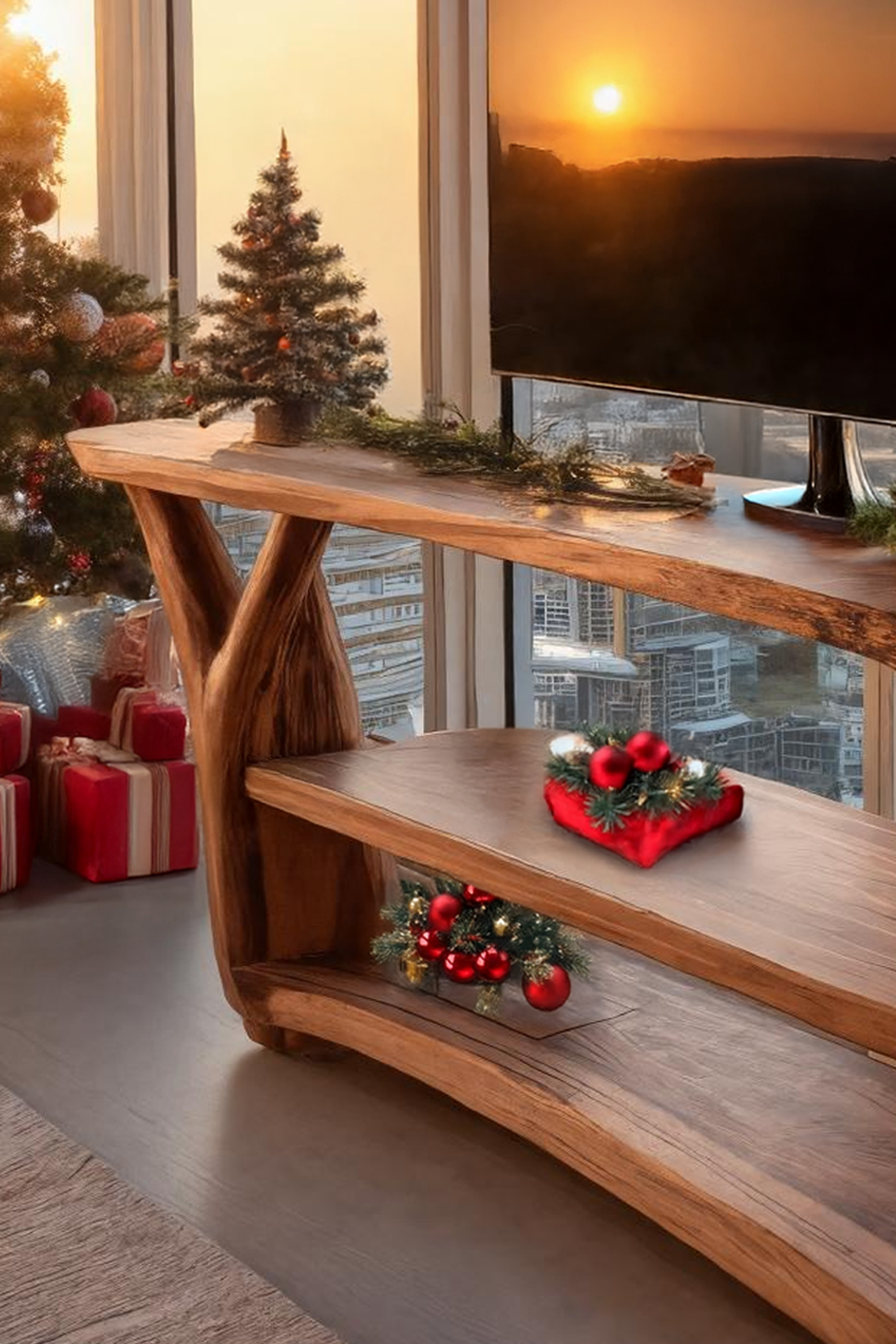 Mid Century Solid Wood TV Console For Christmas Gift Ideas SILDTTRCTV025