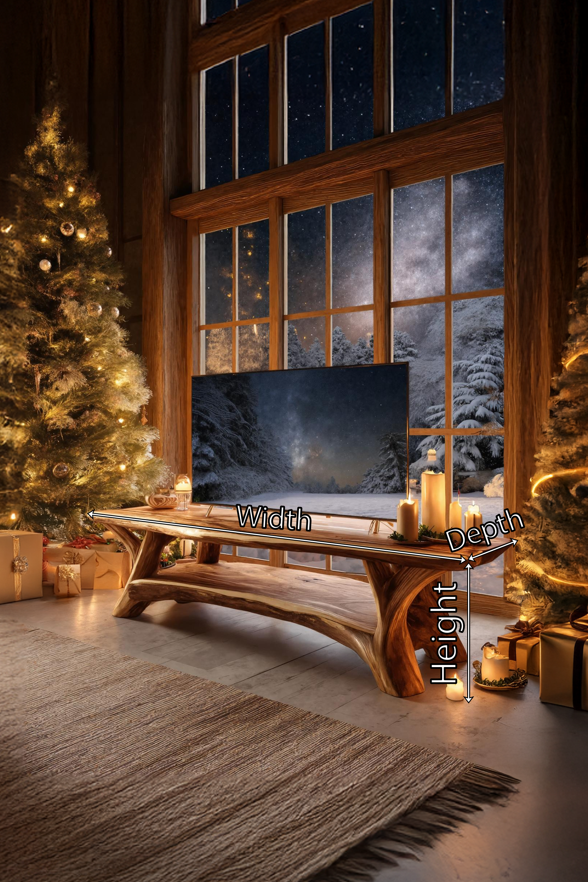 Handcrafted Live Edge Entryway TV Stand For Festive Home Design SILDTTRCTV003