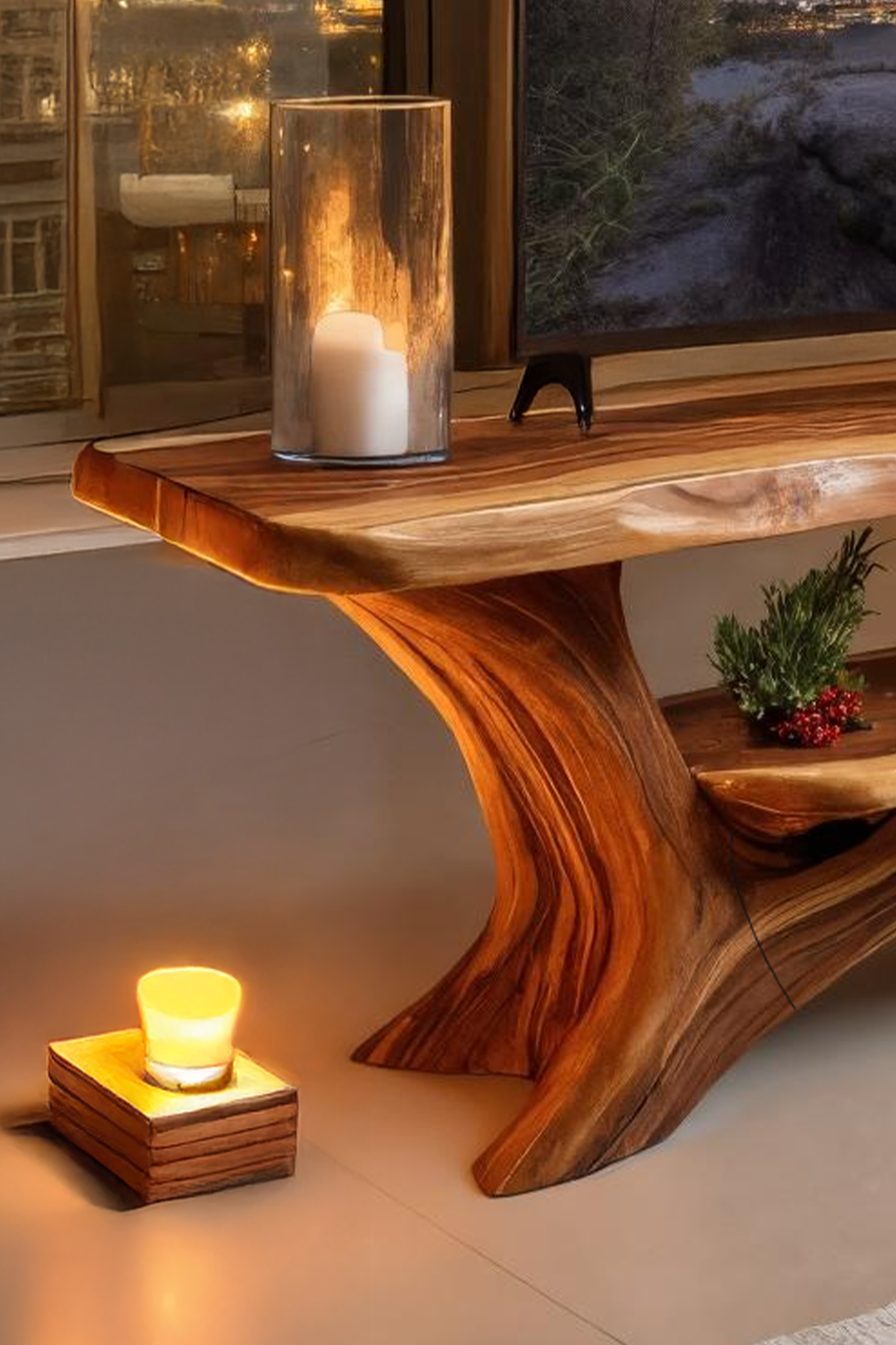 Farmhouse Solid Wood TV Console For Christmas Home Decor SILDTTRCTV022